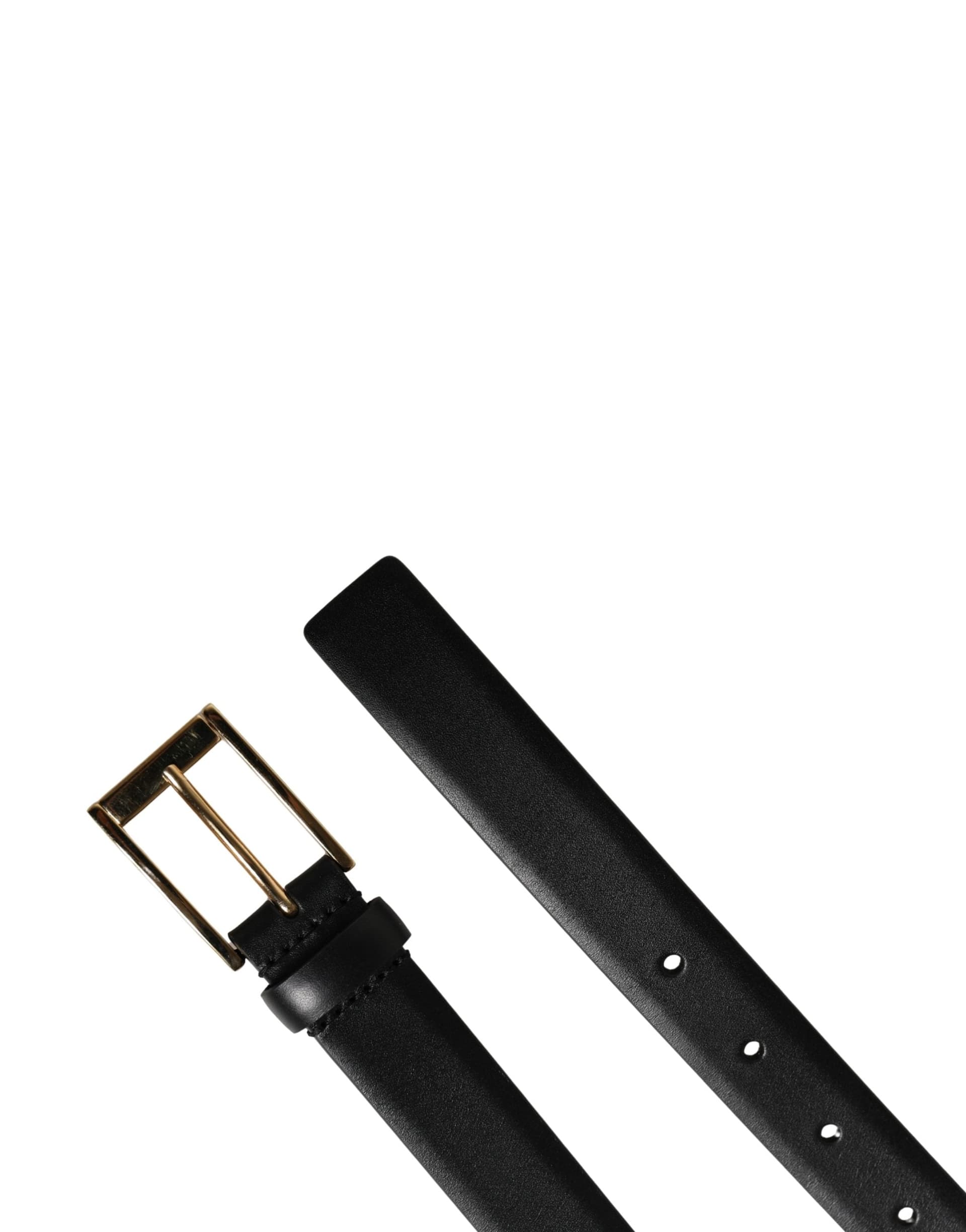 Dolce & Gabbana Men Black Classic Leather Metal Buckle Belt - 7