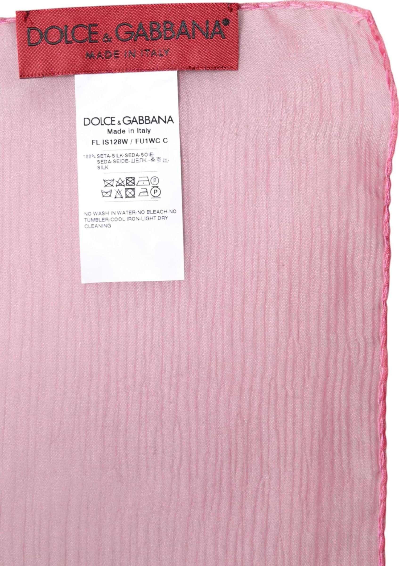 Dolce & Gabbana Pink Silk Rectangle Women Wrap Shawl Scarf - 5