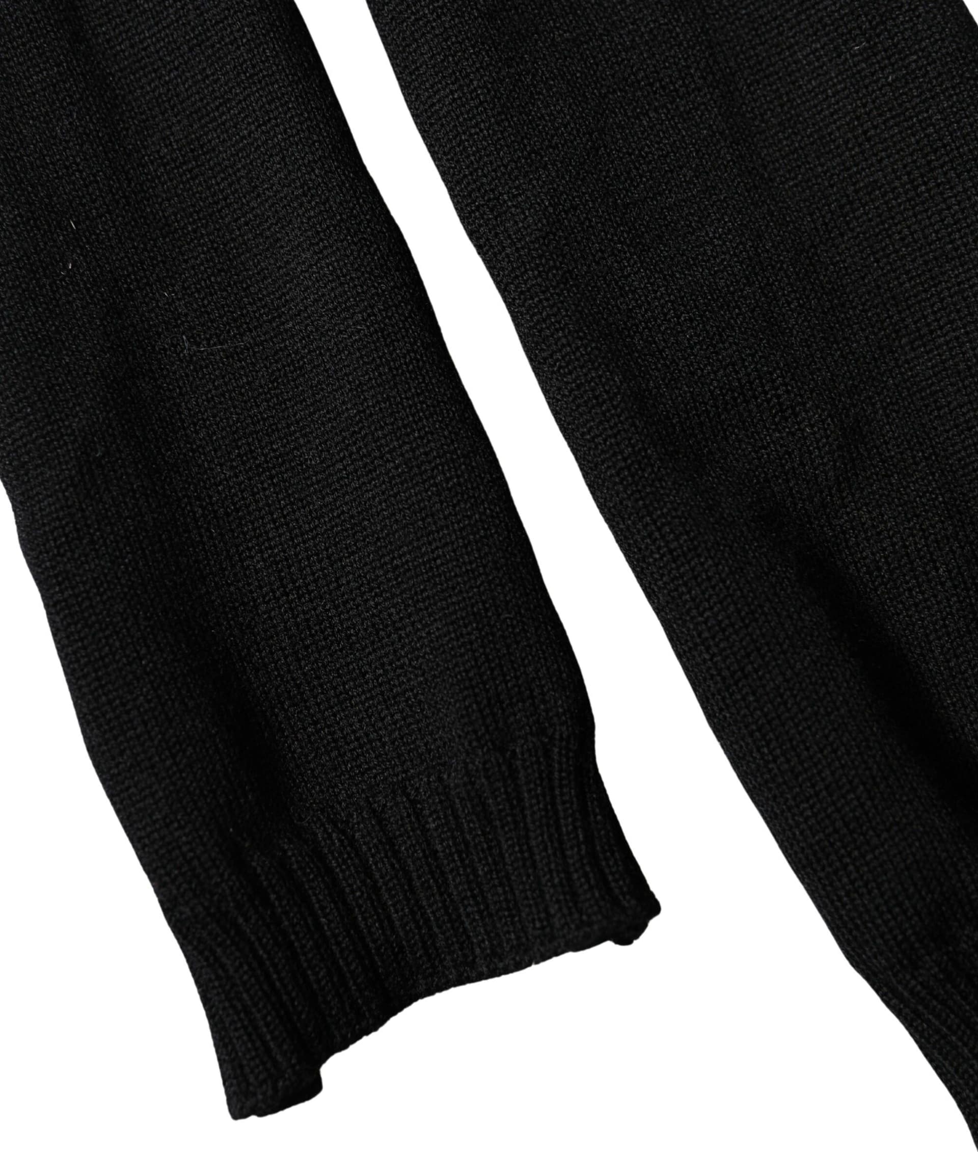 Dolce & Gabbana Black Wool Knitted Neck Foulard 259cm x 17cm Men Scarf - 3