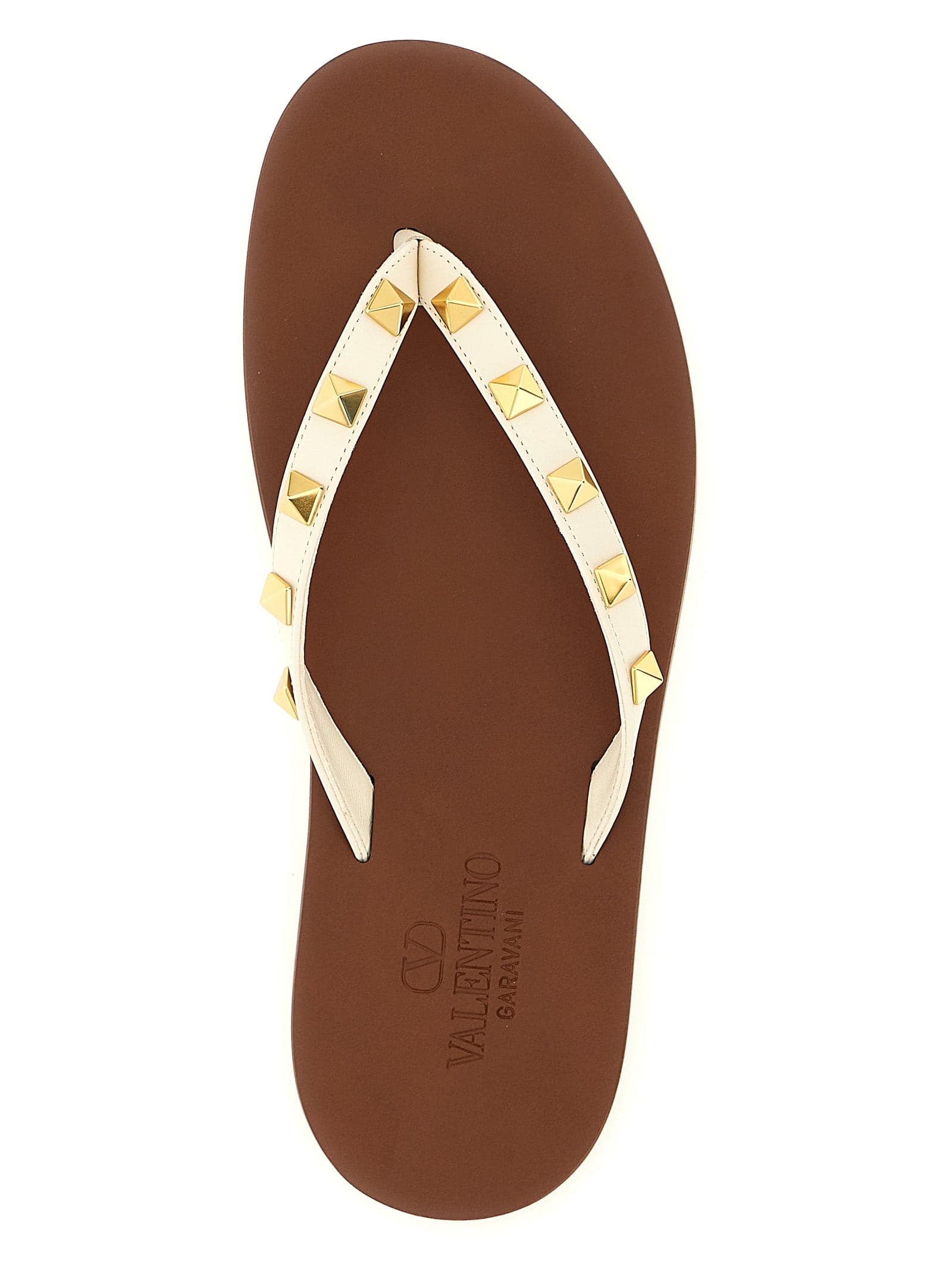 Valentino Garavani White Calfskin Slides - 4
