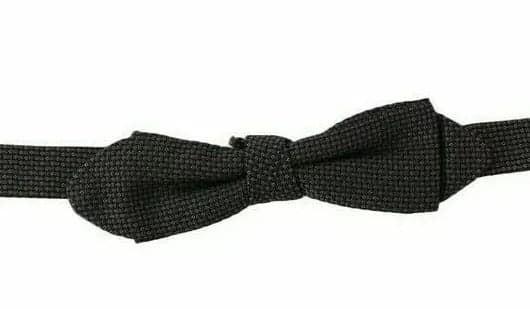 Dolce & Gabbana Gray Pattern Silk Adjustable Neck Bow Tie - 2