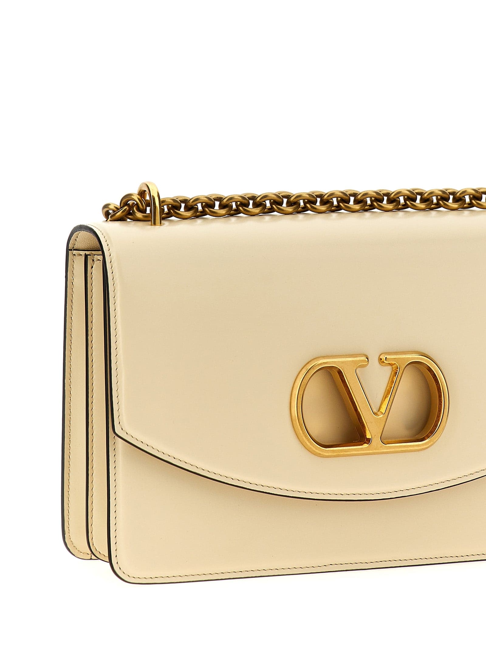 Valentino Garavani White Calfskin Shoulder Bag - 3