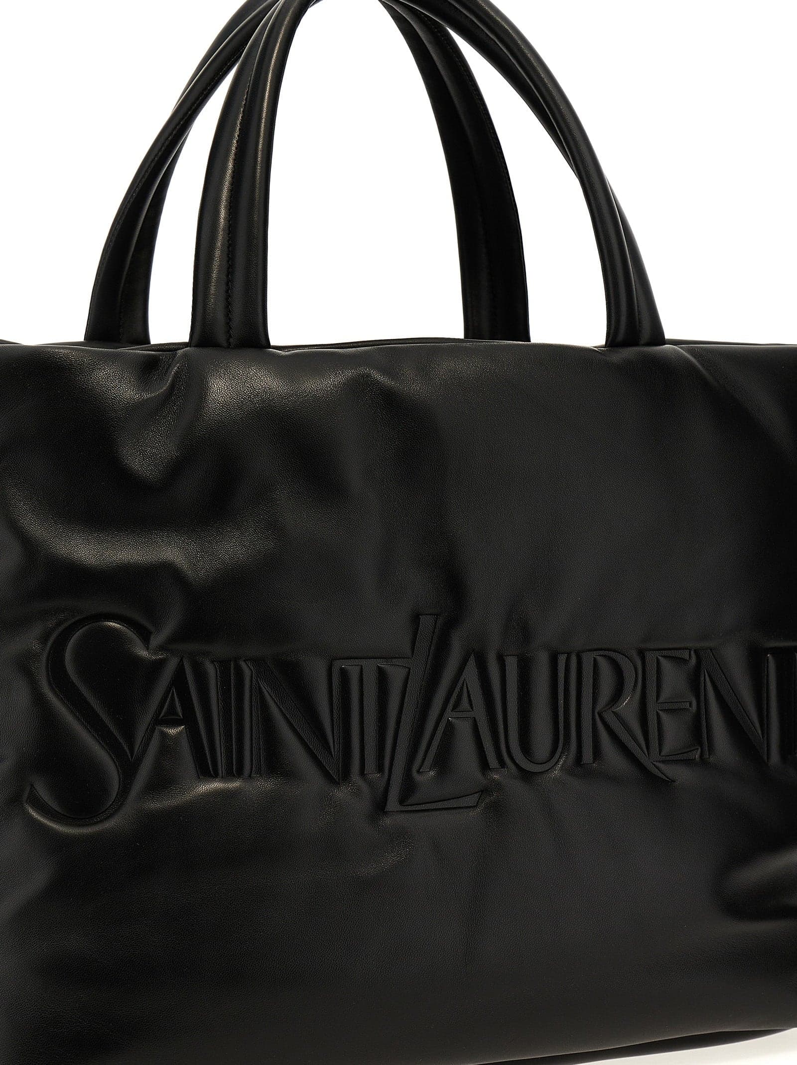 Saint Laurent Black Lamb Leather Tote Bag - 3