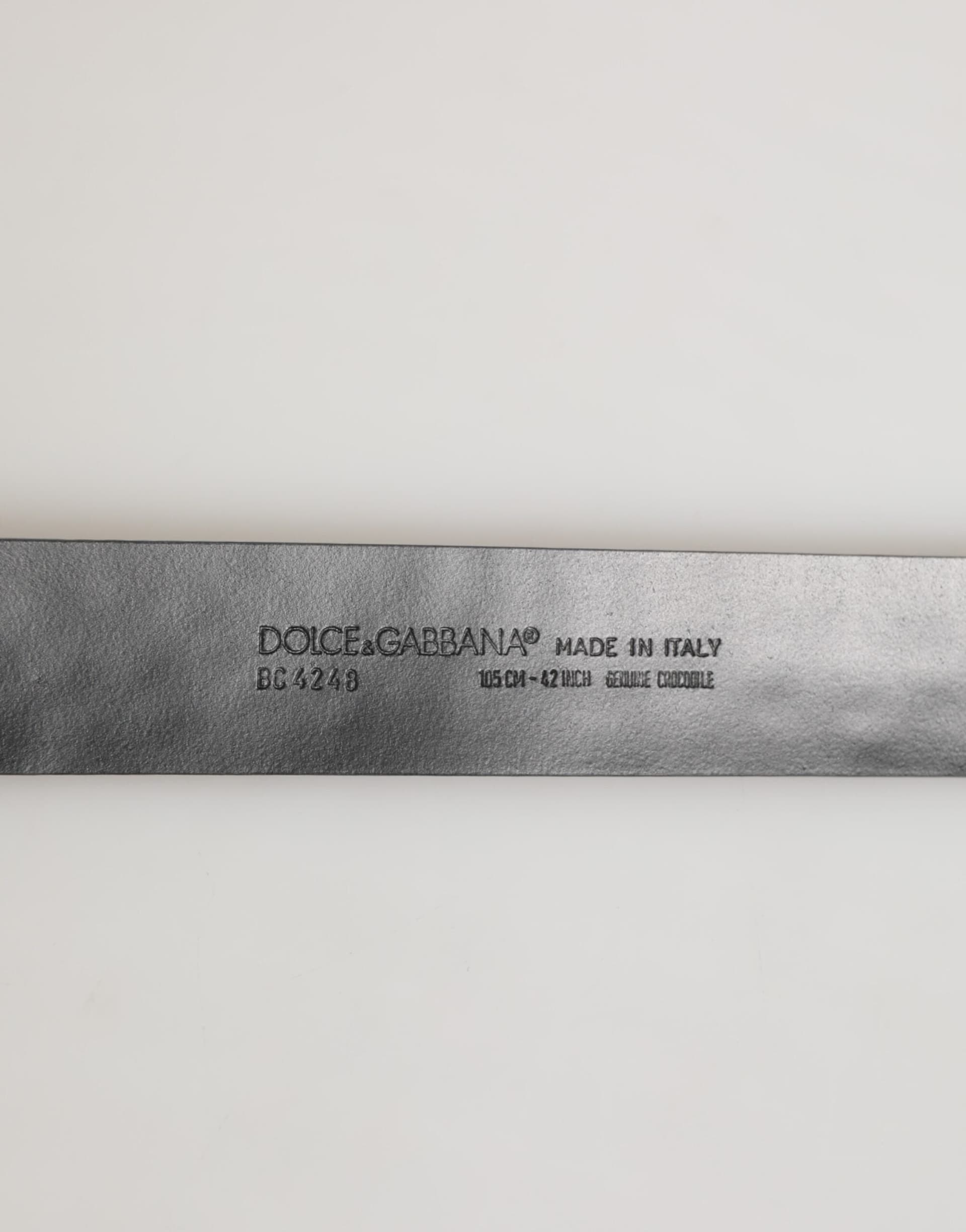 Dolce & Gabbana Black Exotic Leather DG Logo Buckle Belt - 3