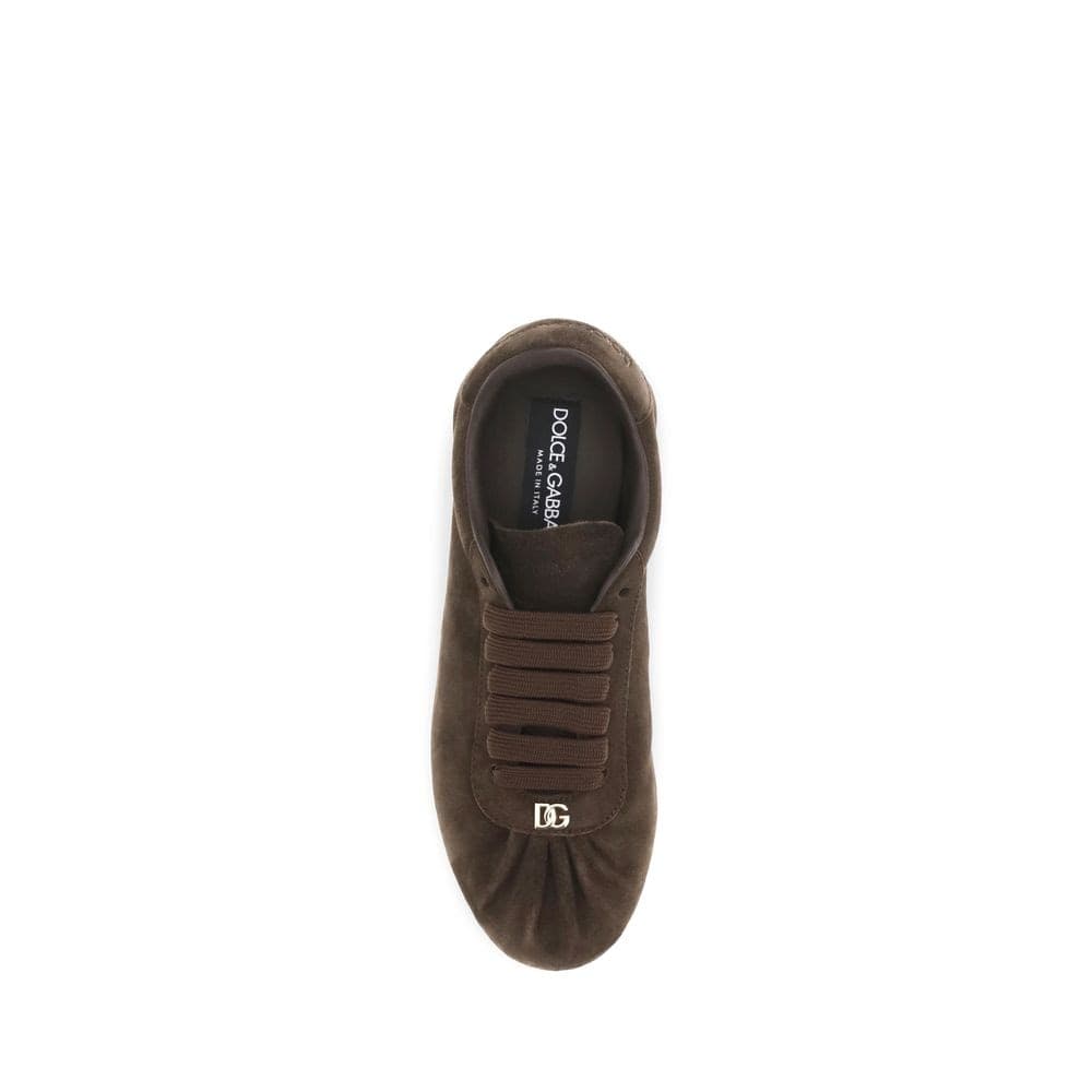 Dolce & Gabbana Brown Suede Leather Low Top Sneakers - 4