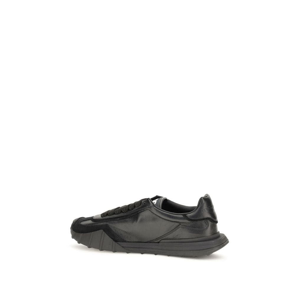 Dolce & Gabbana Black Calf Leather Bos Taurus Athletic Sneakers - 3