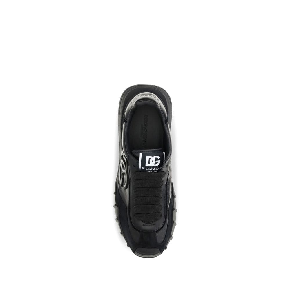 Dolce & Gabbana Black Calf Leather Bos Taurus Athletic Sneakers - 4