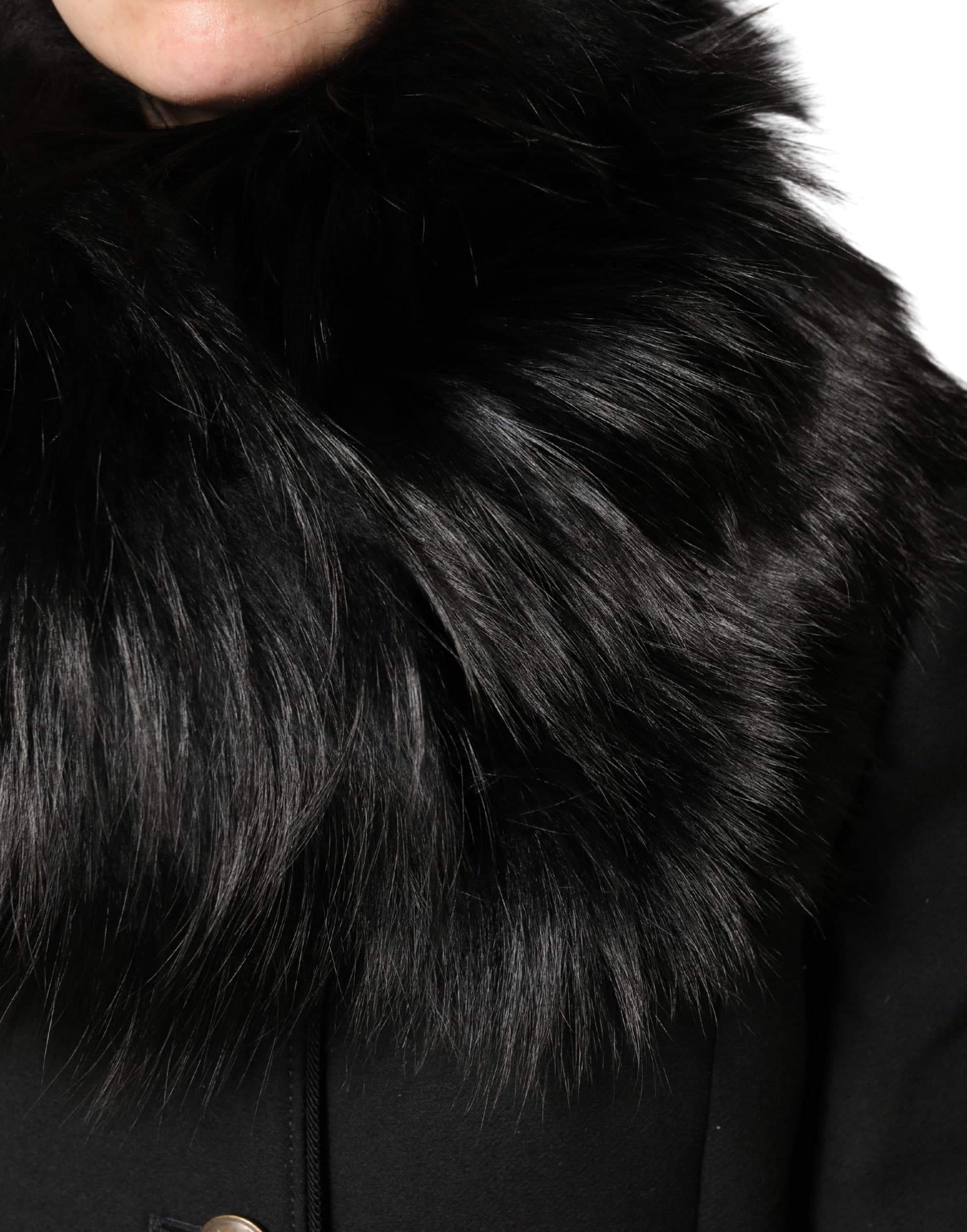Dolce & Gabbana Black Fur Shoulder Collar Wrap Shawl Scarf - 3