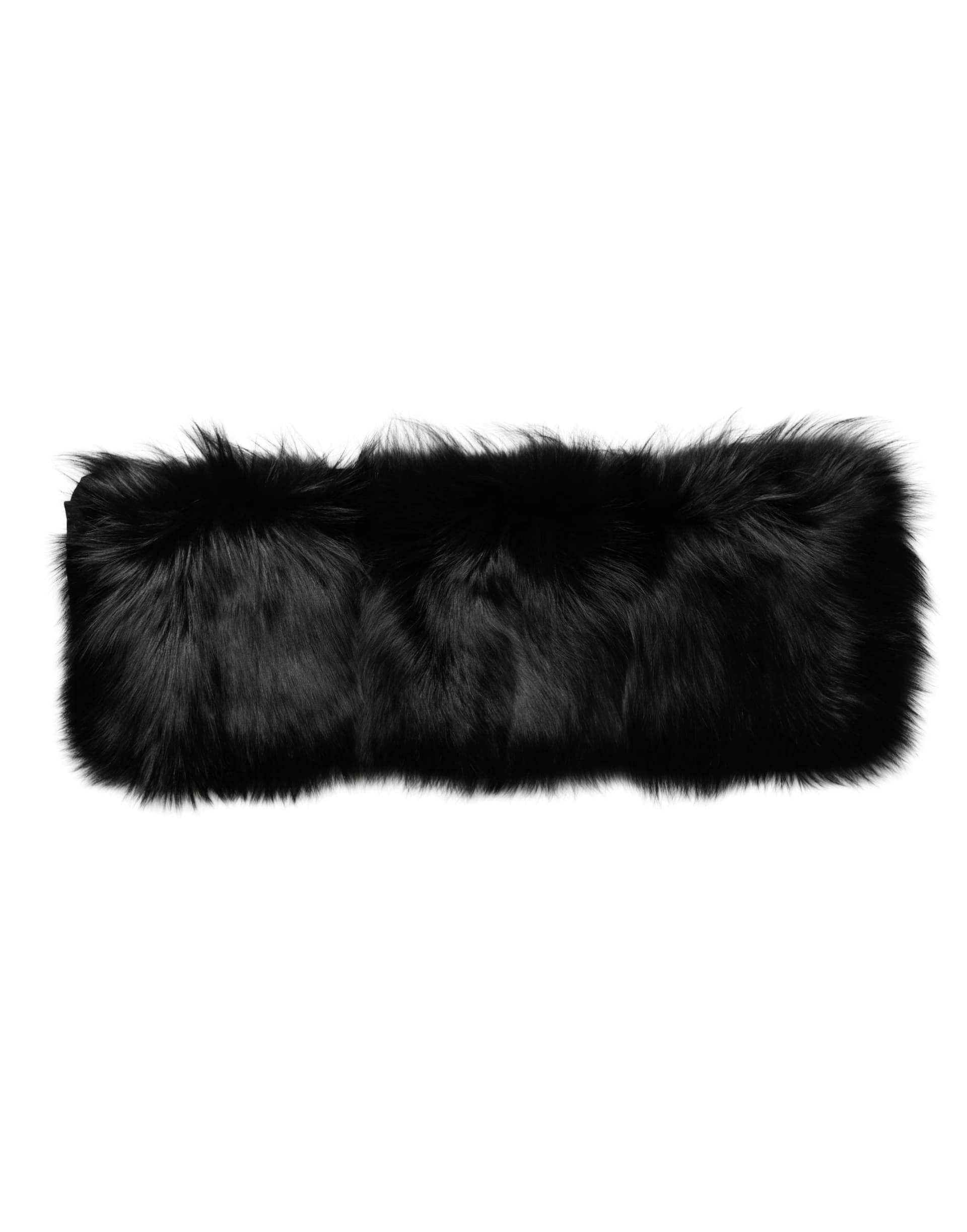 Dolce & Gabbana Black Fur Shoulder Collar Wrap Shawl Scarf - 5