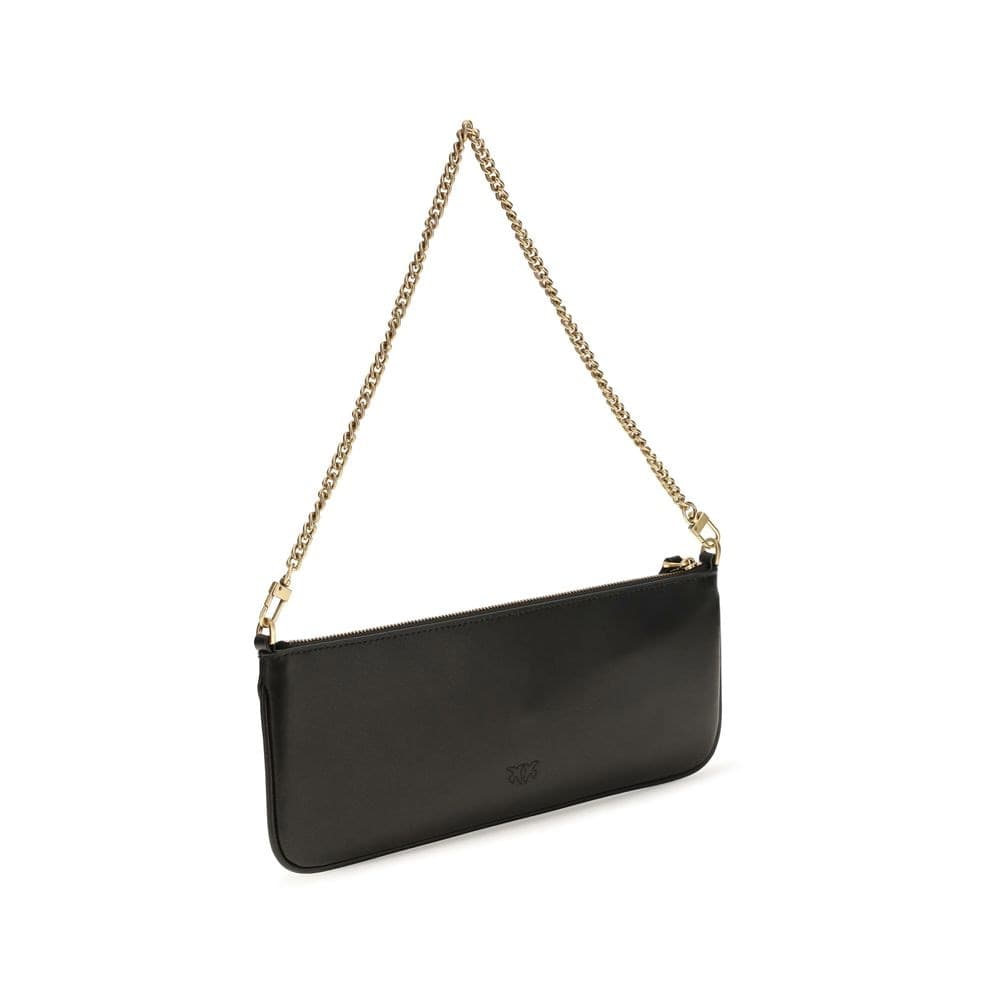 PINKO Black Calf Leather Bos Taurus Shoulder Bag - 3