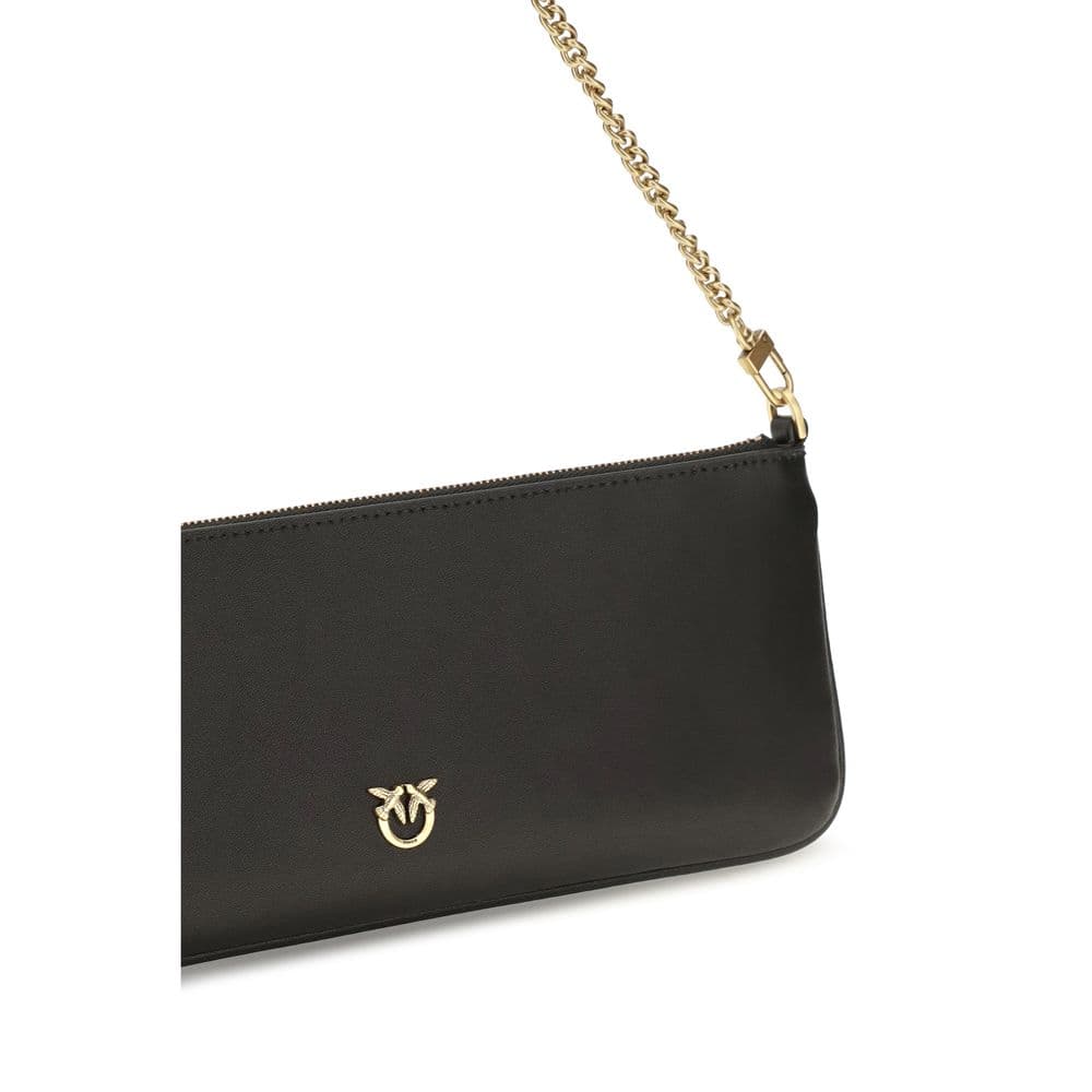 PINKO Black Calf Leather Bos Taurus Shoulder Bag - 4