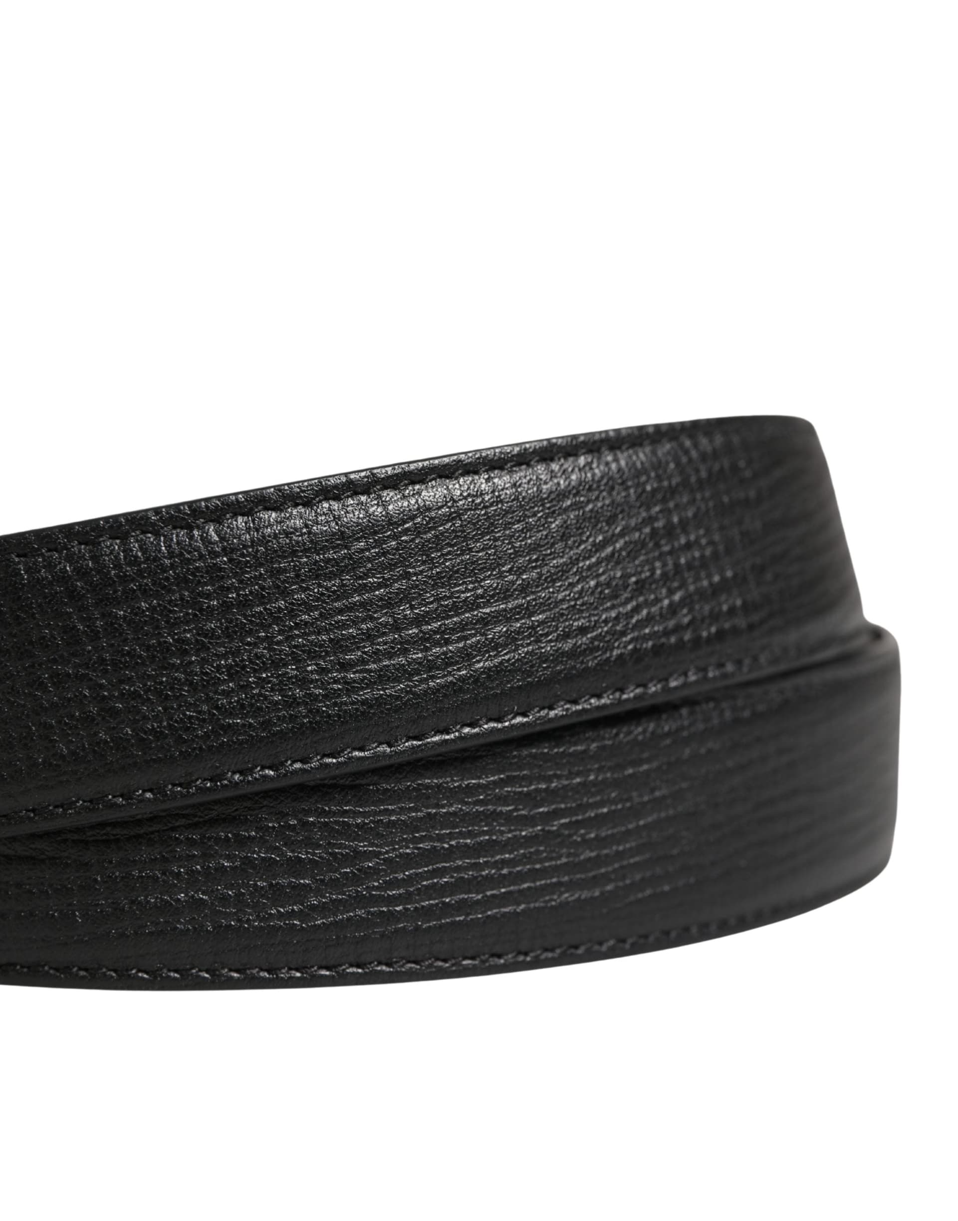 Dolce & Gabbana Men Black Classic Leather Metal Buckle Belt - 5