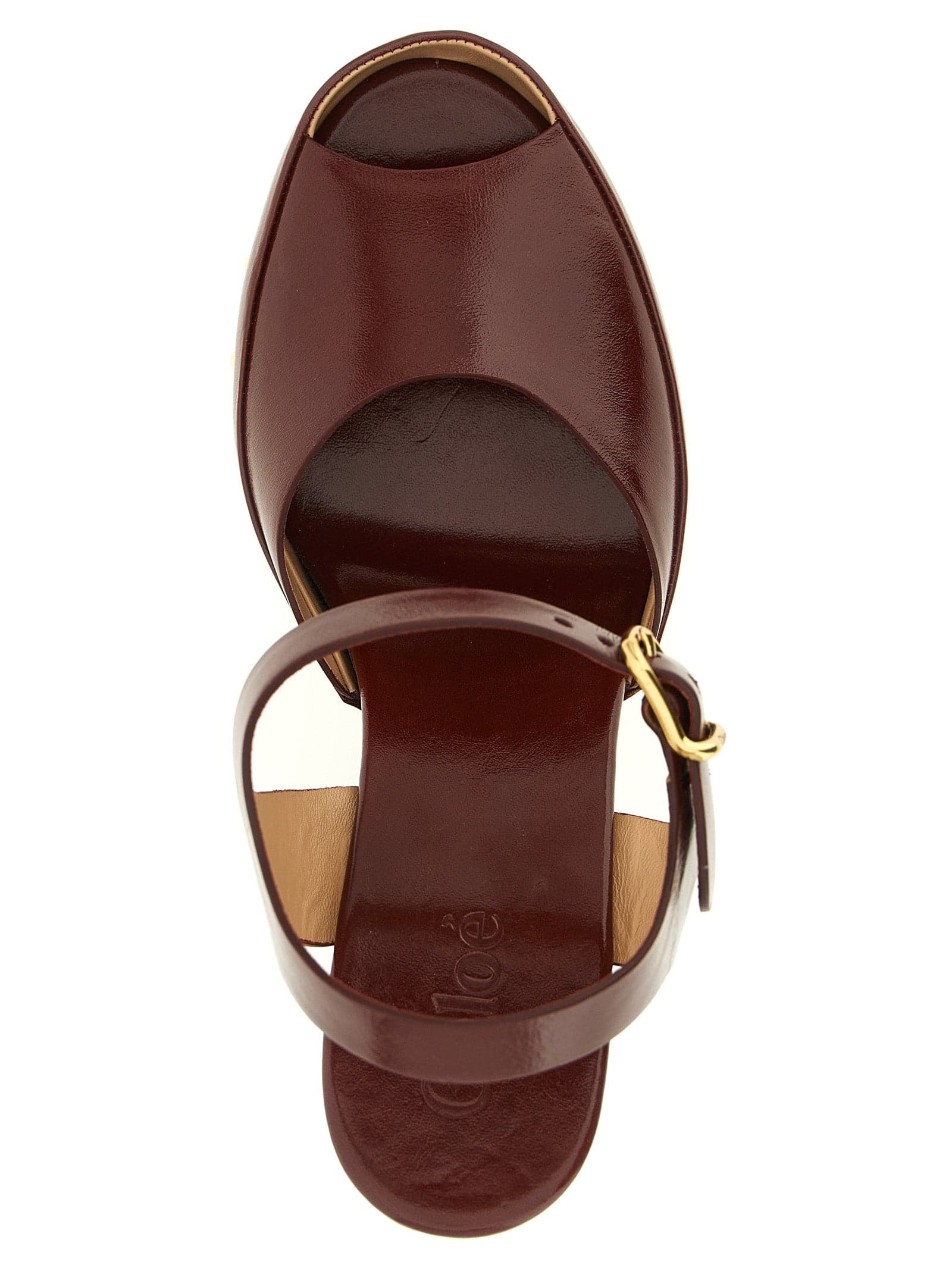 Chloé Bordeaux Lamb Leather Stiletto Heel Sandals - 4