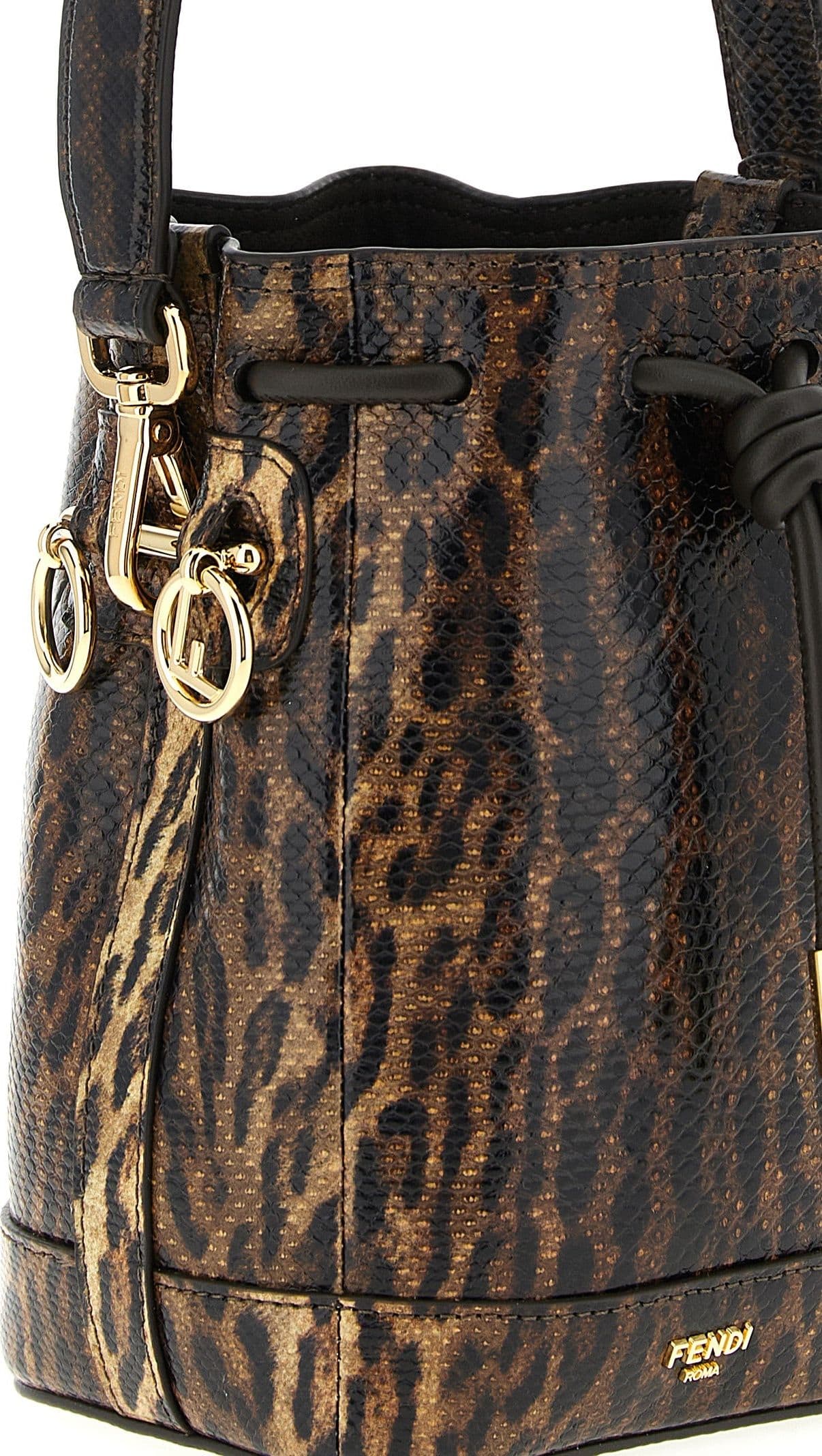 Fendi Brown Velvet Leather Handbag - 3