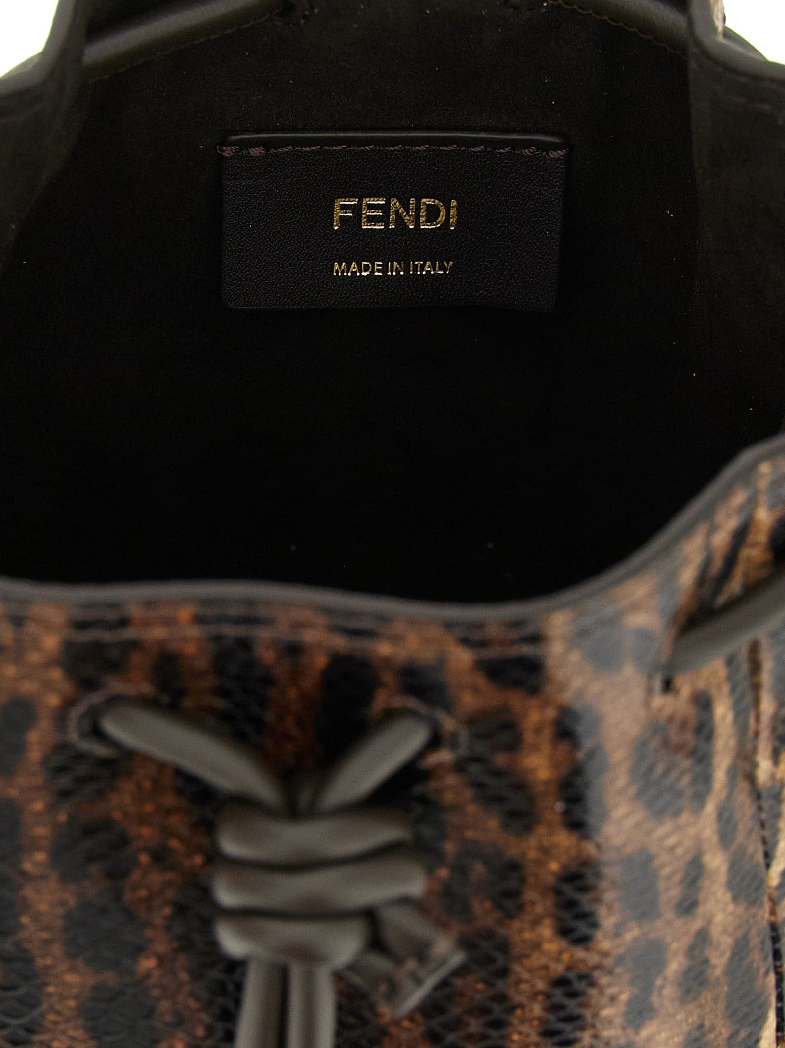 Fendi Brown Velvet Leather Handbag - 4