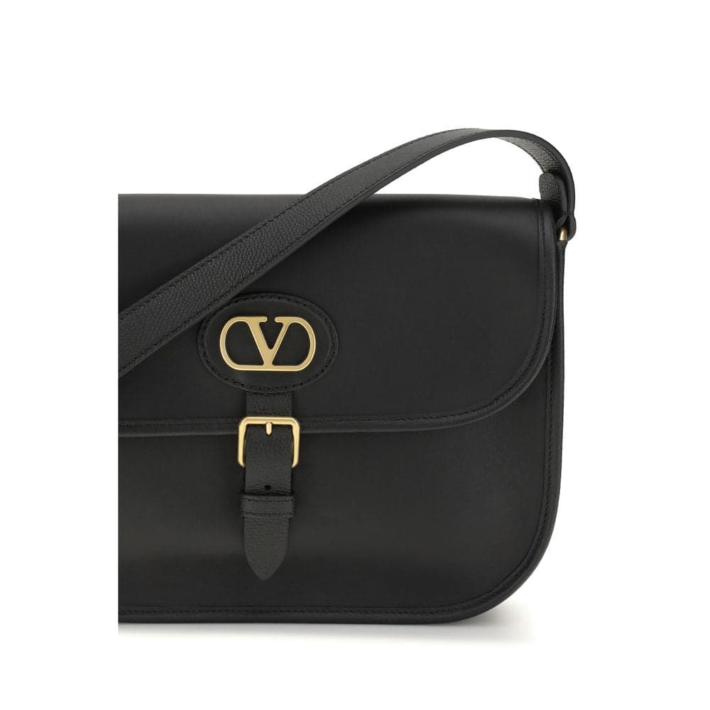 Valentino Garavani Black Calf Leather Bos Taurus Shoulder Bag - 4