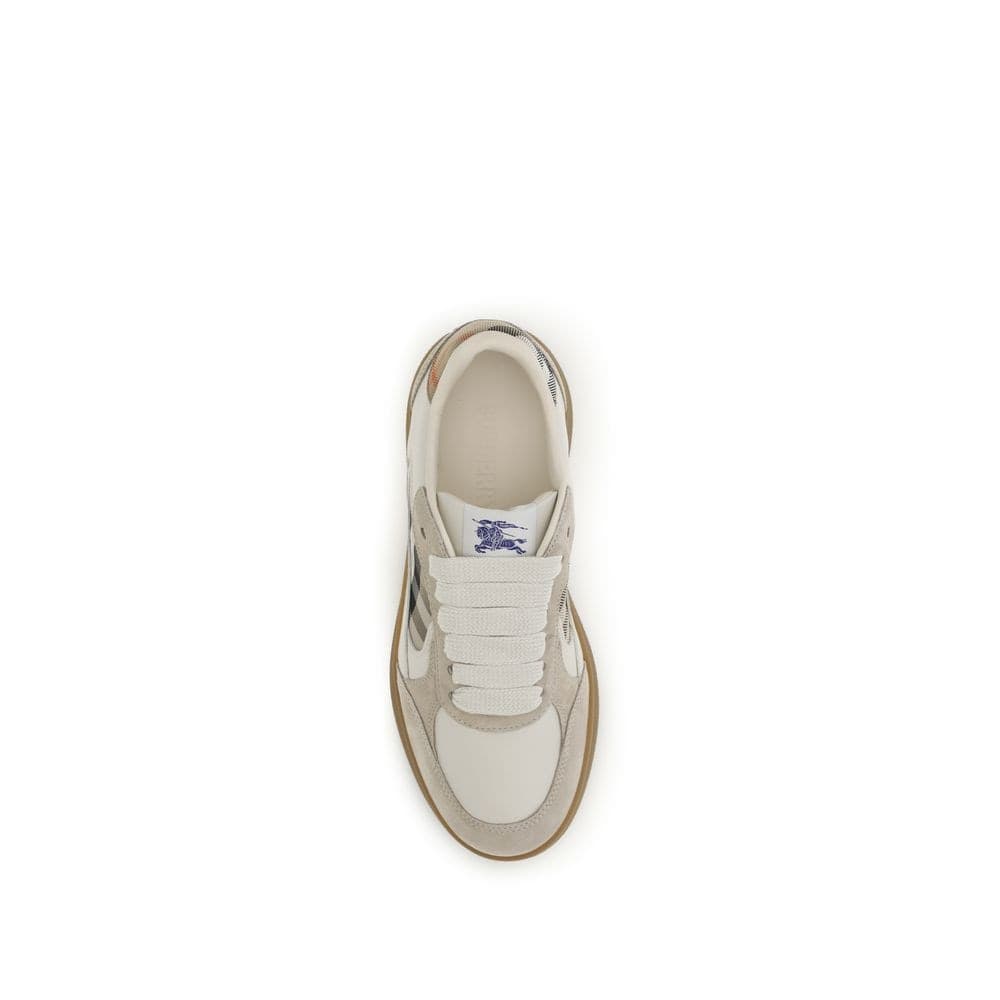 Burberry Beige Calf Leather Bos Taurus Sneakers - 4