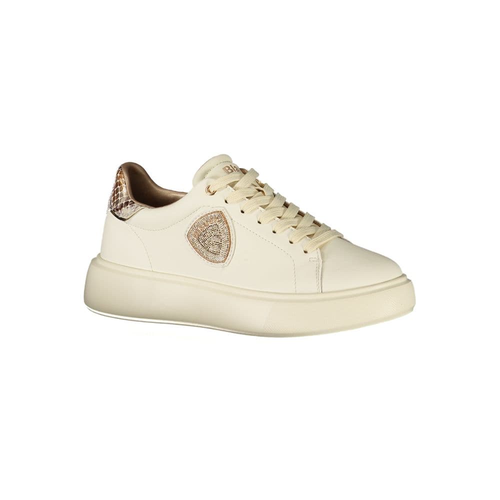 Blauer Beige Polyurethane Women Sneaker - 2