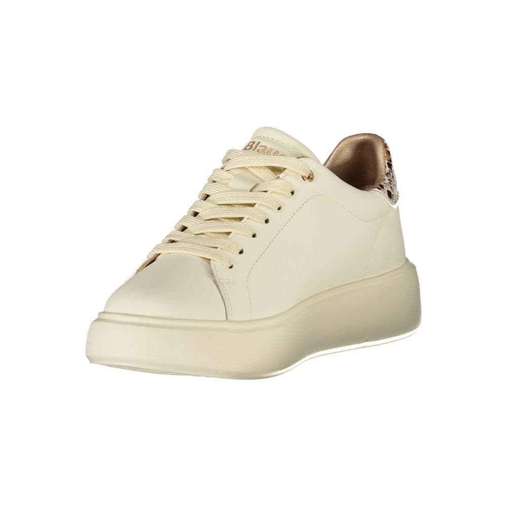 Blauer Beige Polyurethane Women Sneaker - 3