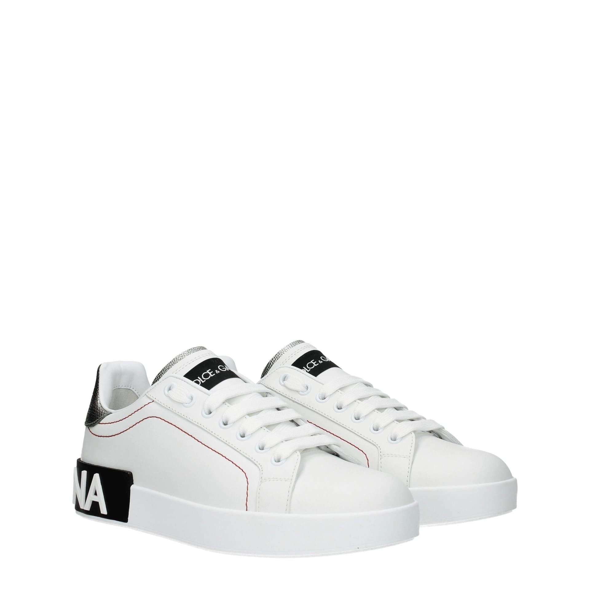 Dolce & Gabbana White Leather Low Top Sneakers - 2