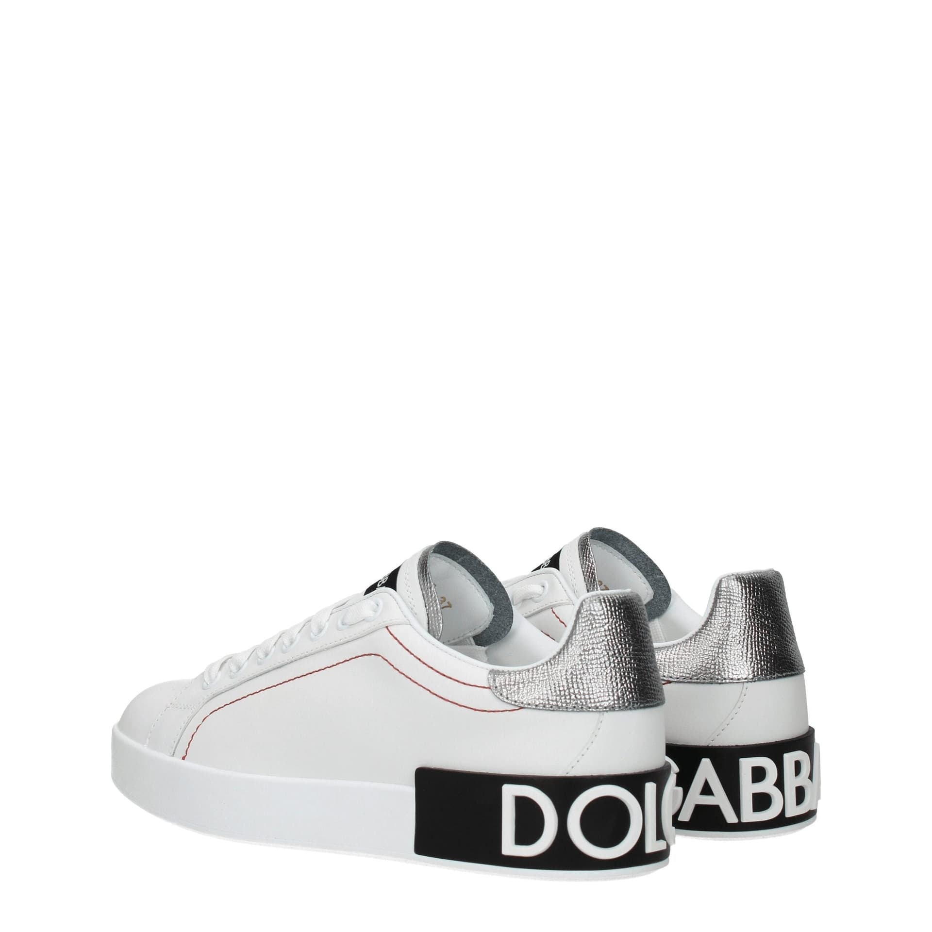 Dolce & Gabbana White Leather Low Top Sneakers - 4