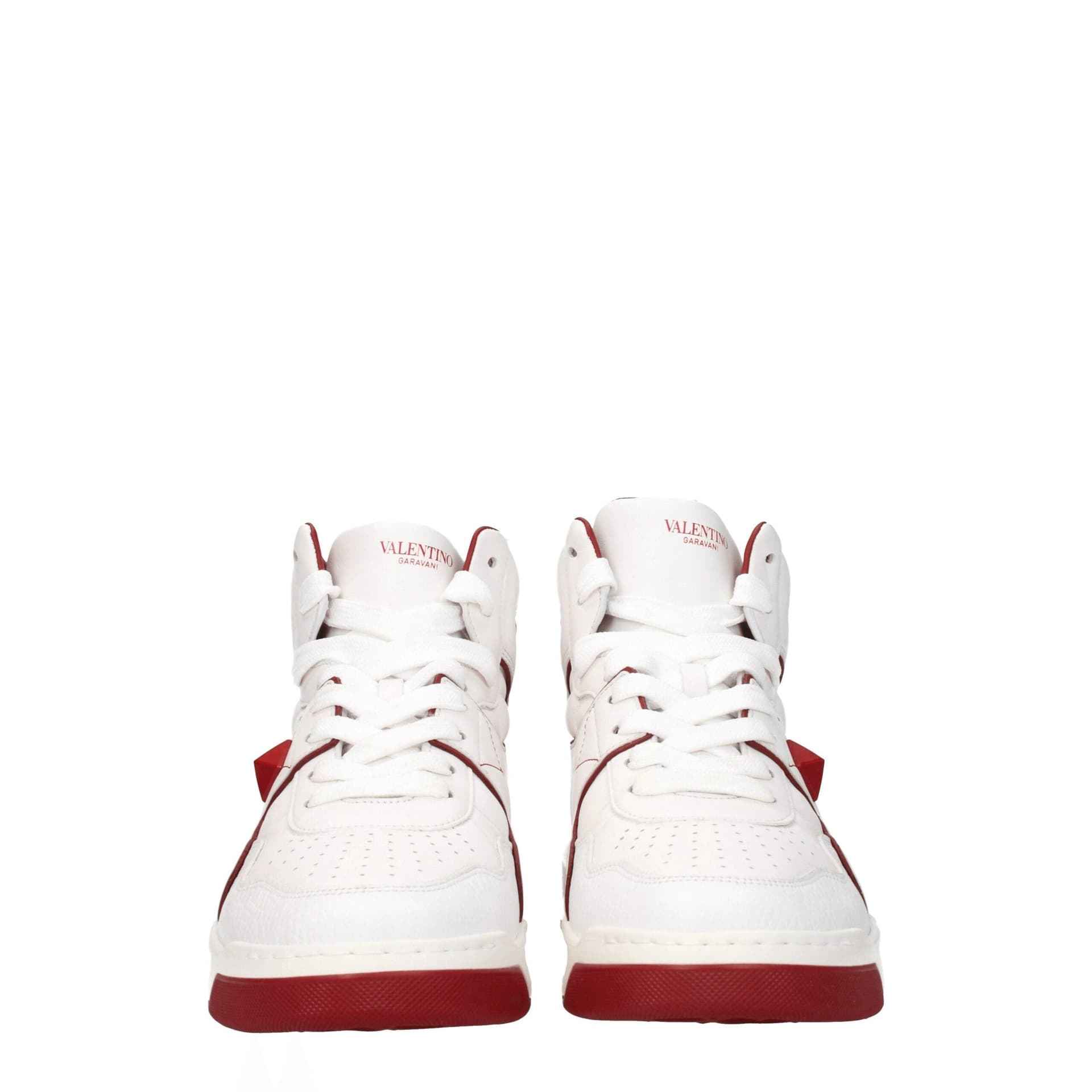 Valentino Garavani White Leather High Top Sneakers - 3