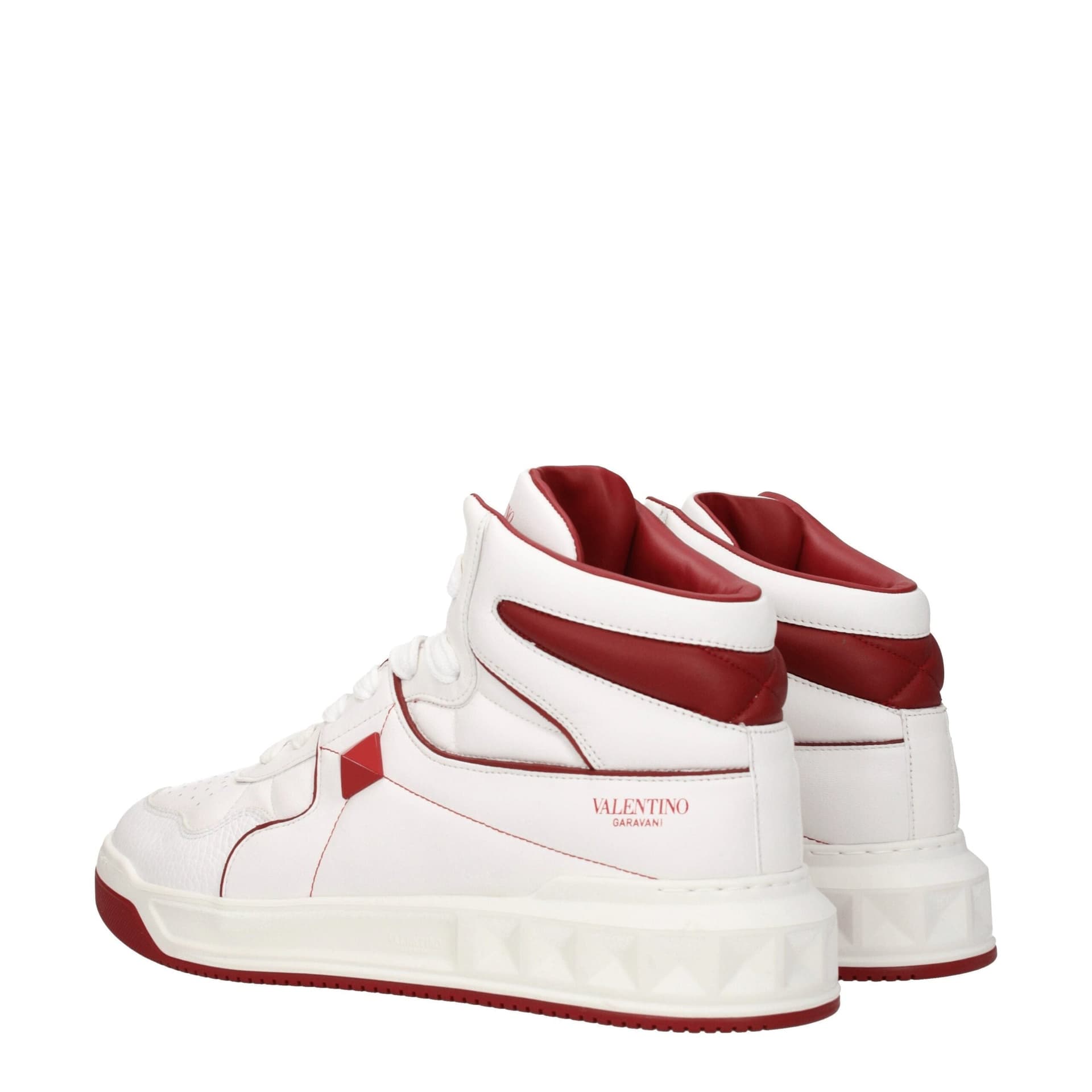 Valentino Garavani White Leather High Top Sneakers - 4