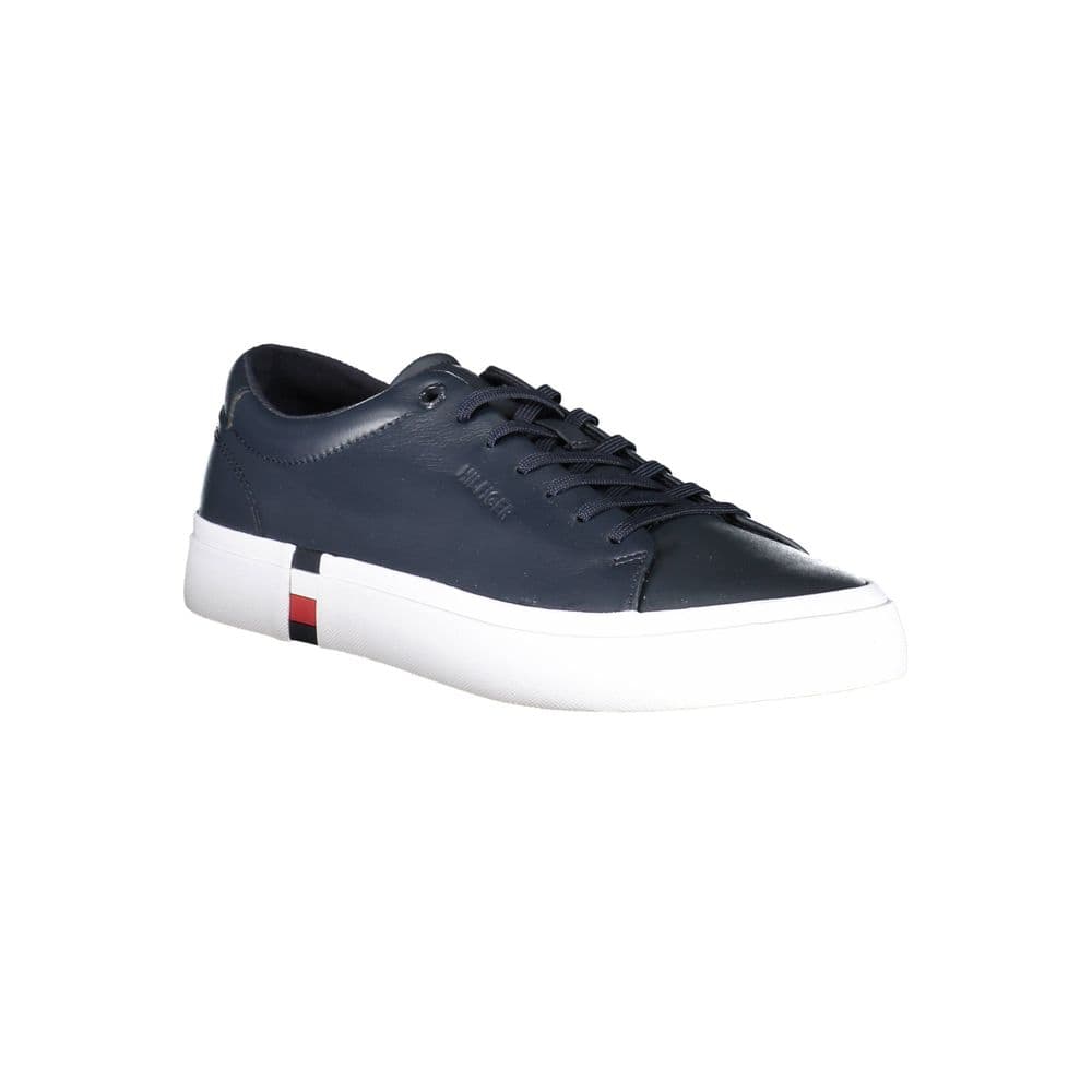 Tommy Hilfiger Blue Leather Men Sneaker - 2