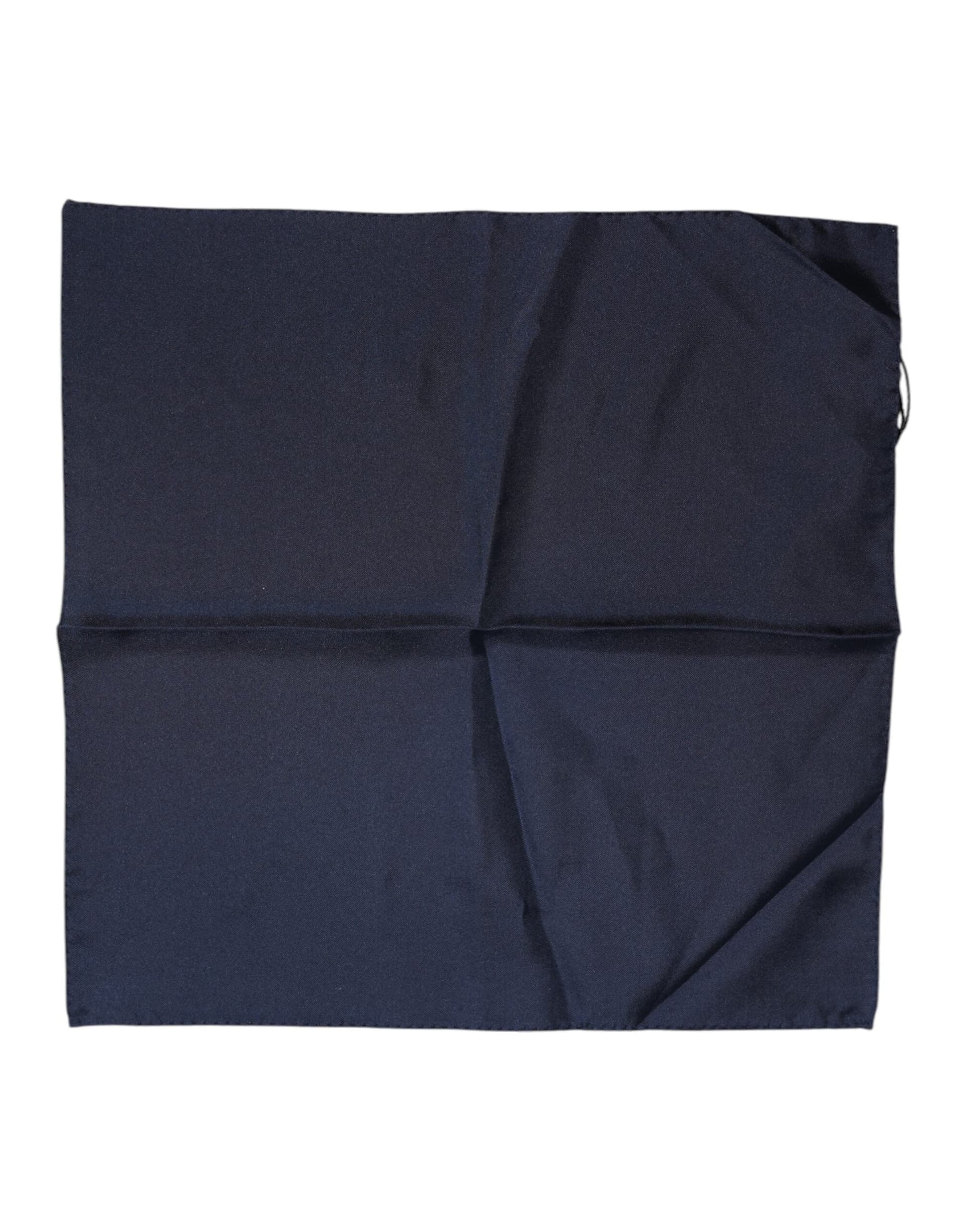 Dolce & Gabbana Dark Blue Silk Square Men Foulard Scarf - 2