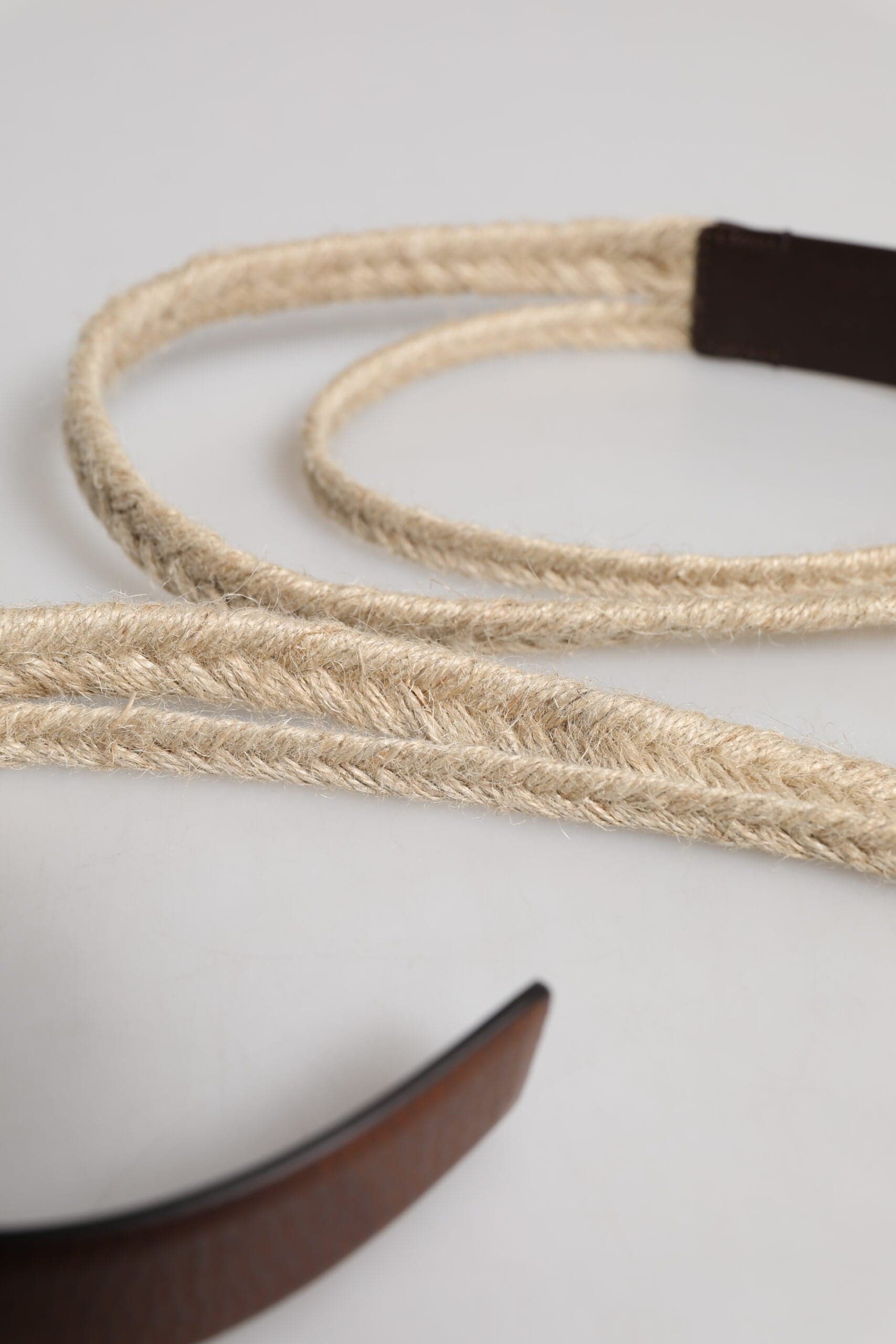 Dolce & Gabbana Brown Jute Leather Woven Metal Buckle Belt - 7