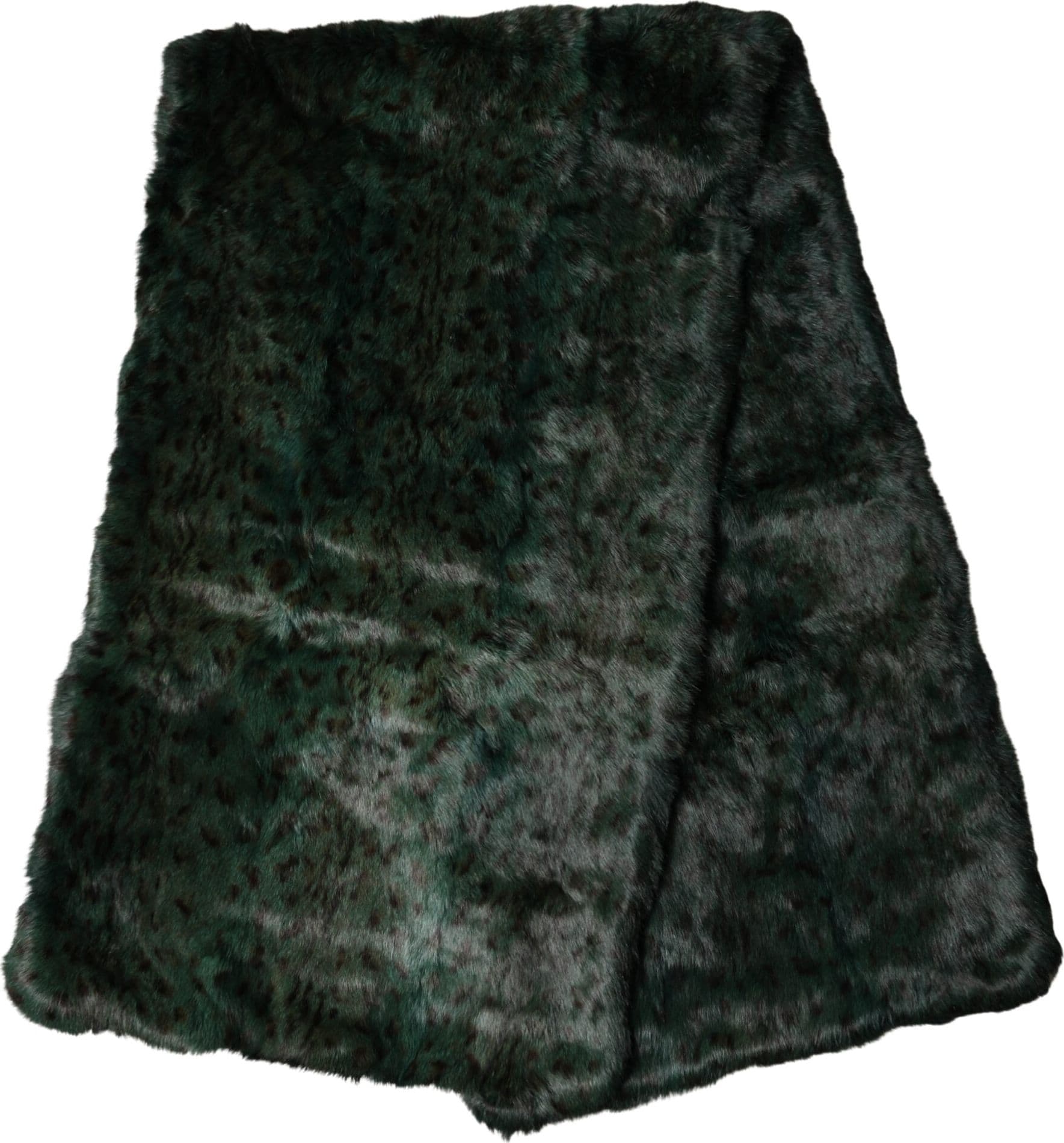 Dolce & Gabbana Black Green Stripe Fur Shawl Neck Wrap 180cm x49cm  Scarf - 2