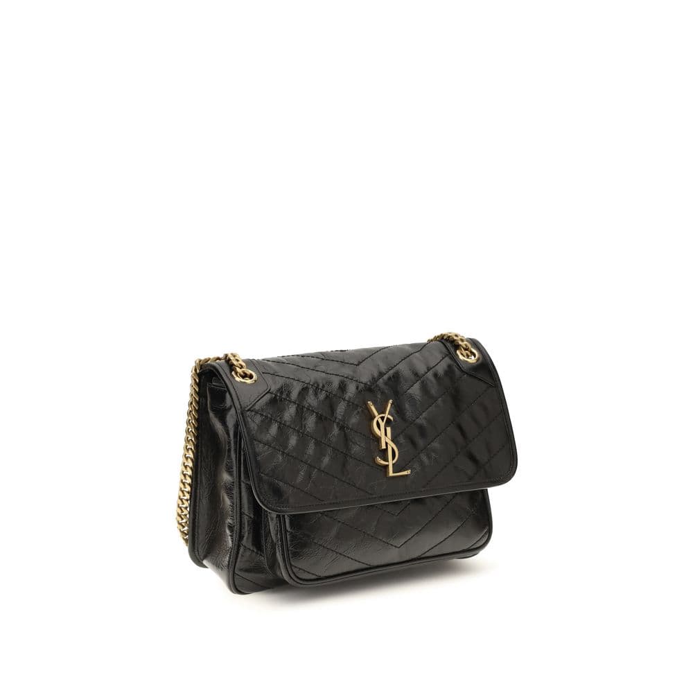 Saint Laurent Black Calf Leather Bos Taurus Shoulder Bag - 2