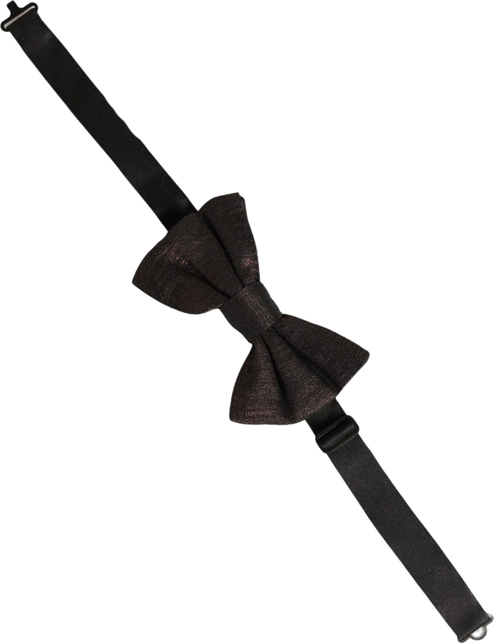 Dolce & Gabbana Men Brown 100% Silk Adjustable Neck Papillon Bow Tie - 3