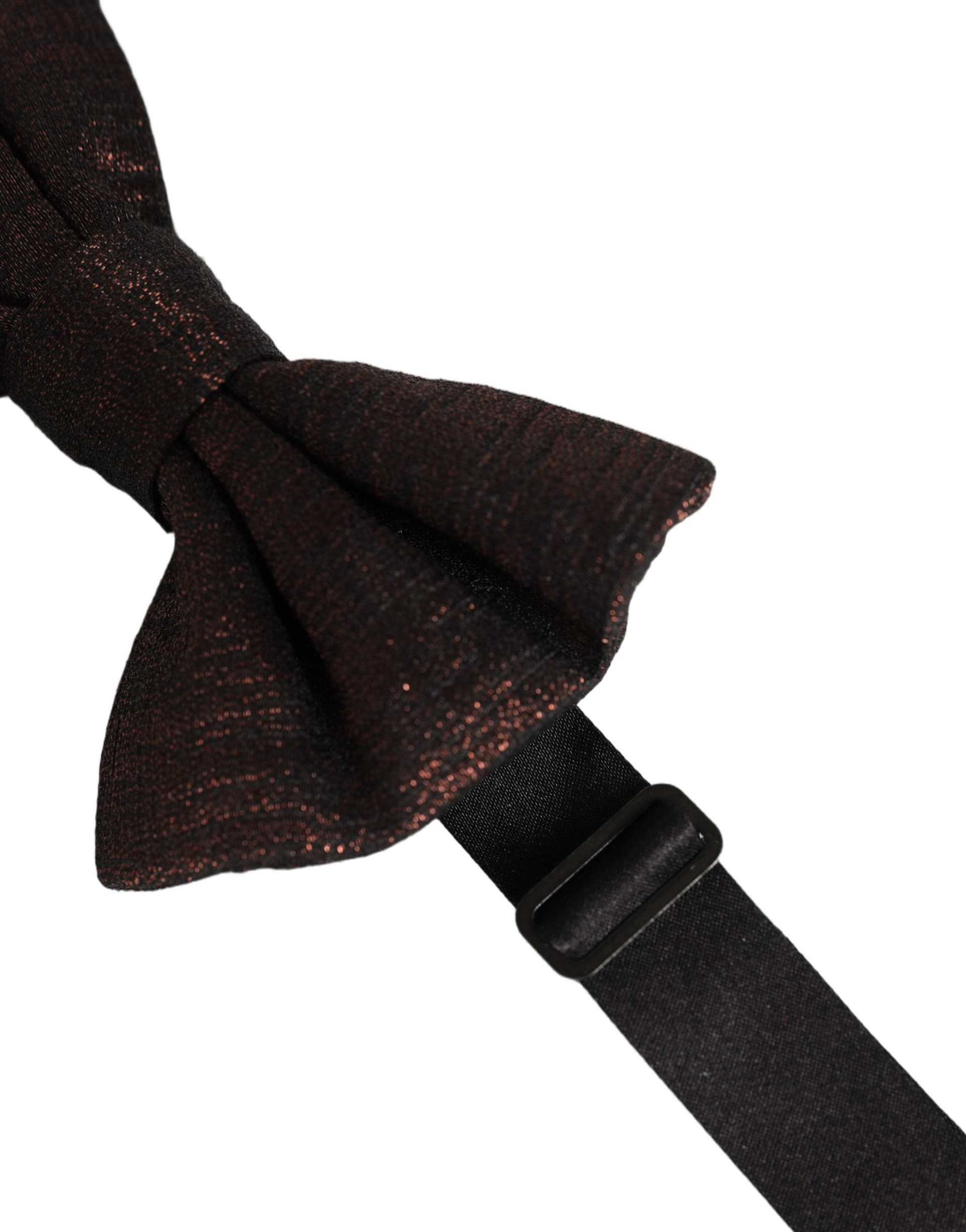 Dolce & Gabbana Men Brown 100% Silk Adjustable Neck Papillon Bow Tie - 4
