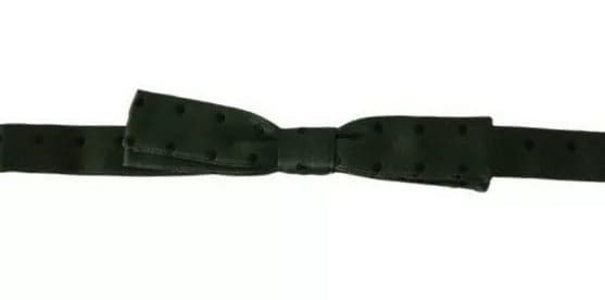 Dolce & Gabbana Green Silk Dotted Mens Necktie Bow Tie - 2