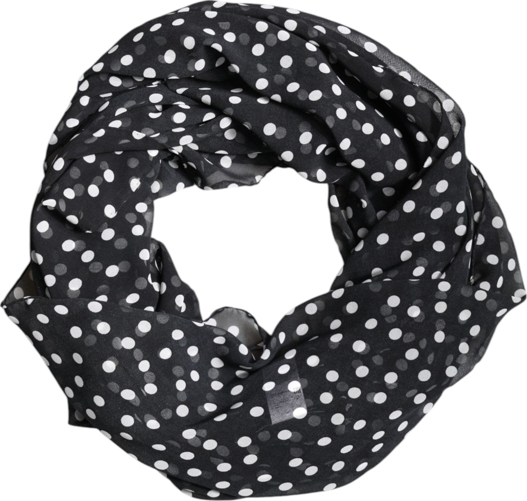 Dolce & Gabbana Black Polka Dots Polyester Wrap Shawl Scarf - 2