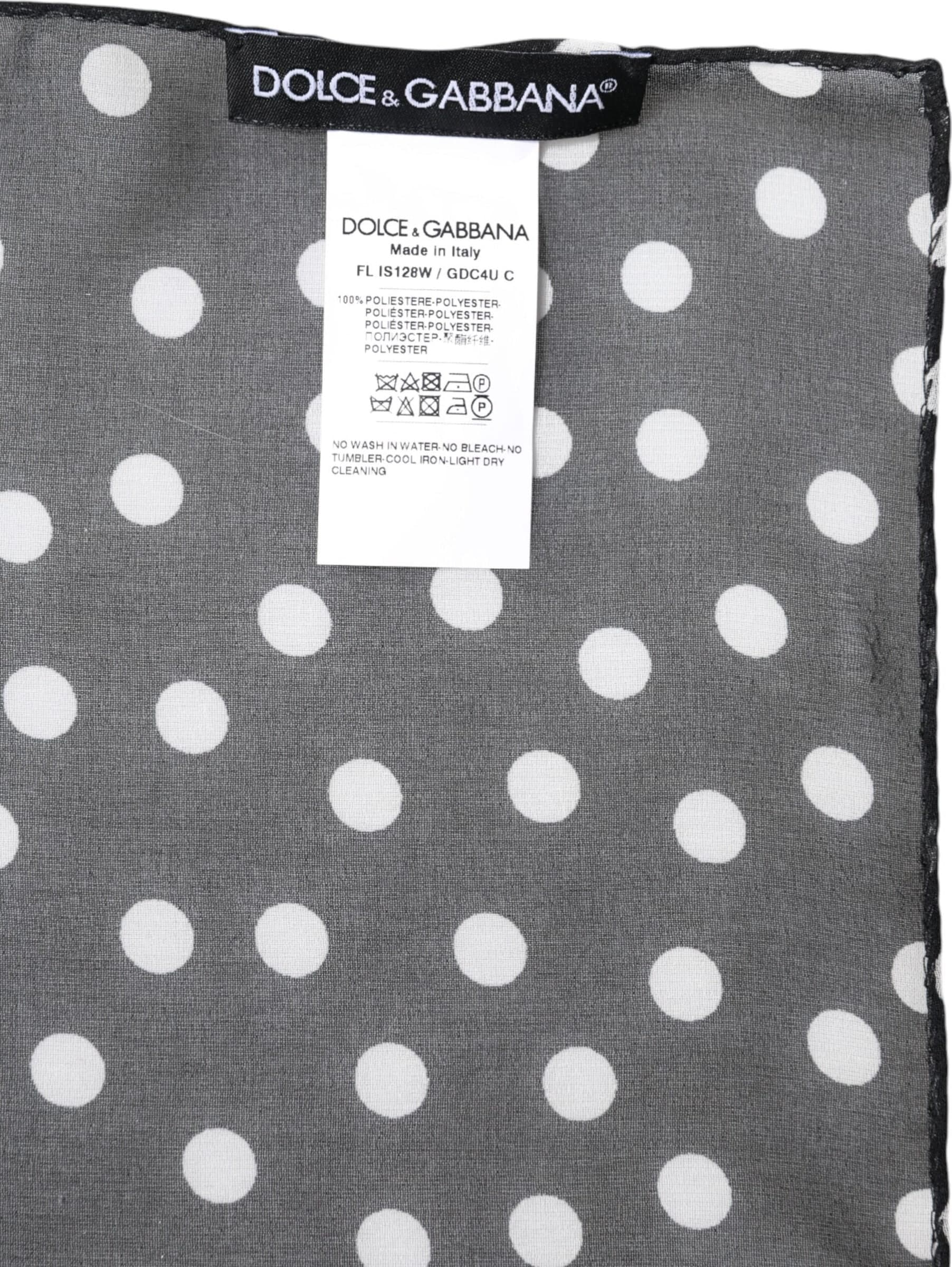 Dolce & Gabbana Black Polka Dots Polyester Wrap Shawl Scarf - 5