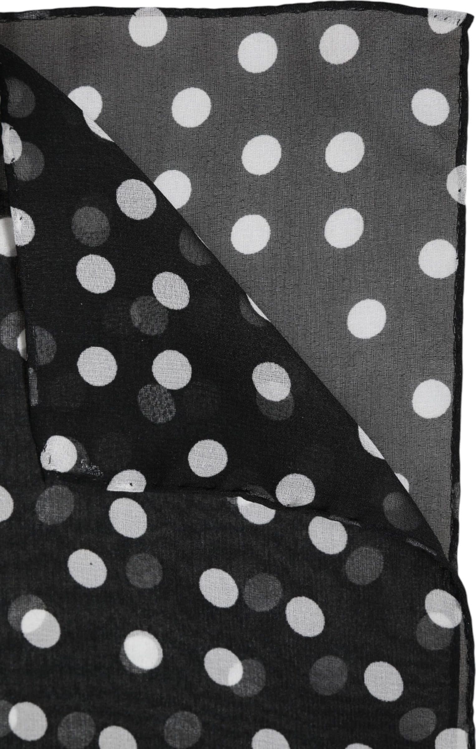 Dolce & Gabbana Black Polka Dots Polyester Wrap Shawl Scarf - 6