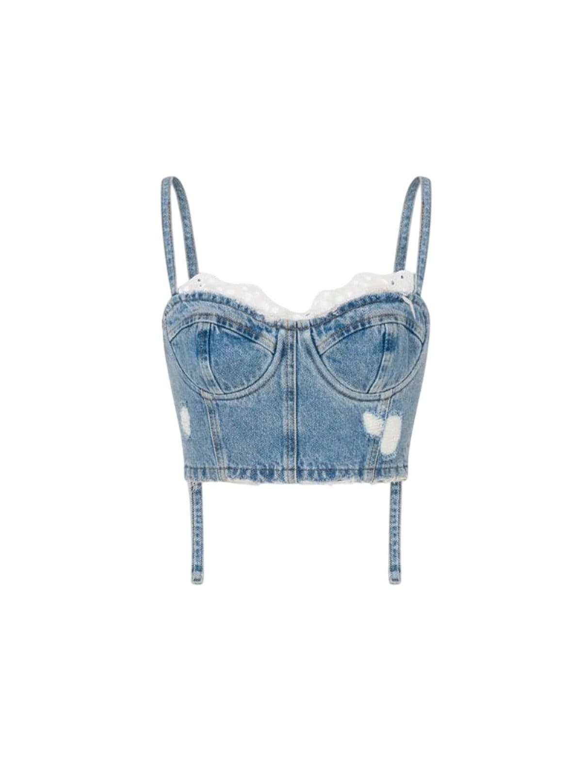 MOSCHINO JEANS canotte e top donna moschino jeans - top denim 13,5 oz - azzurro - 4