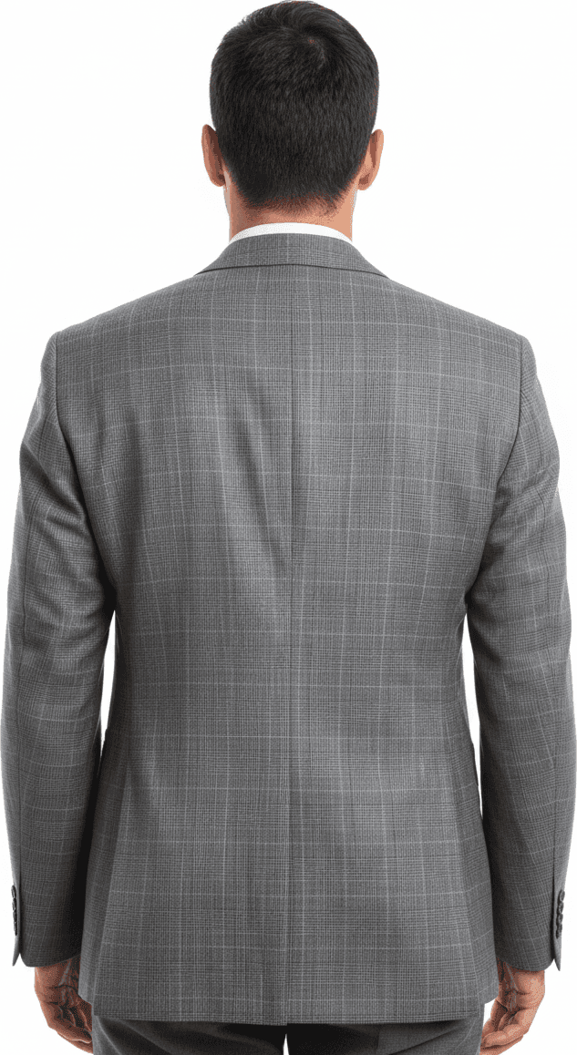 Abito uomo Cantarelli - Tre bottoni 100% pura lana vergine Grigio check Made in Italy - 3