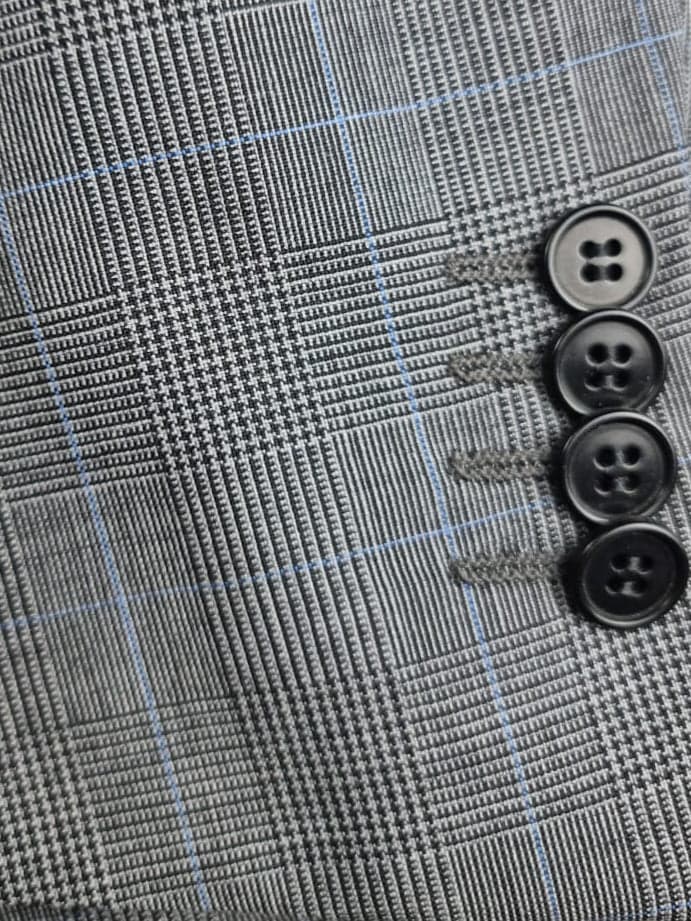 Abito uomo Cantarelli - Tre bottoni 100% pura lana vergine Grigio check Made in Italy - 6