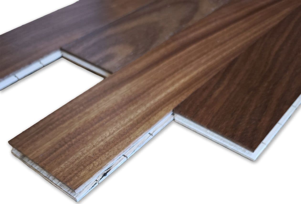 €28,99mq * STOCK GARBELOTTO * Lotto da 47mq di listone prefinito liscio STONALIZZATO spazzolato verniciato AFRORMOSIA Light Classic SELECT 9x70x400/600 (3mm nobile) - 3