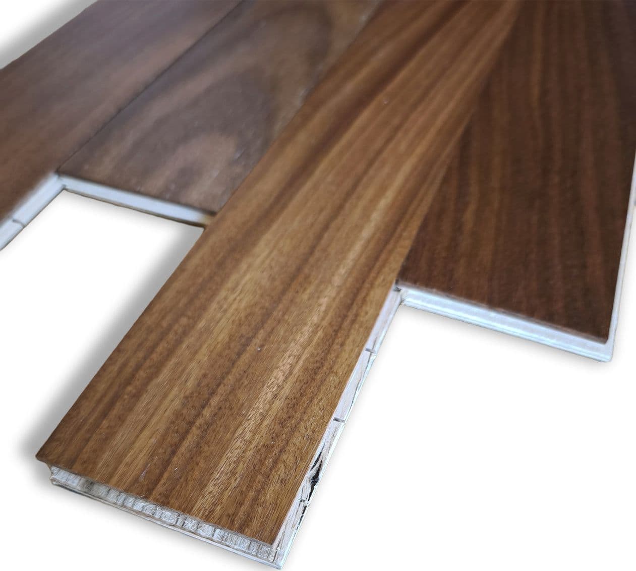 €28,99mq * STOCK GARBELOTTO * Lotto da 47mq di listone prefinito liscio STONALIZZATO spazzolato verniciato AFRORMOSIA Light Classic SELECT 9x70x400/600 (3mm nobile) - 5