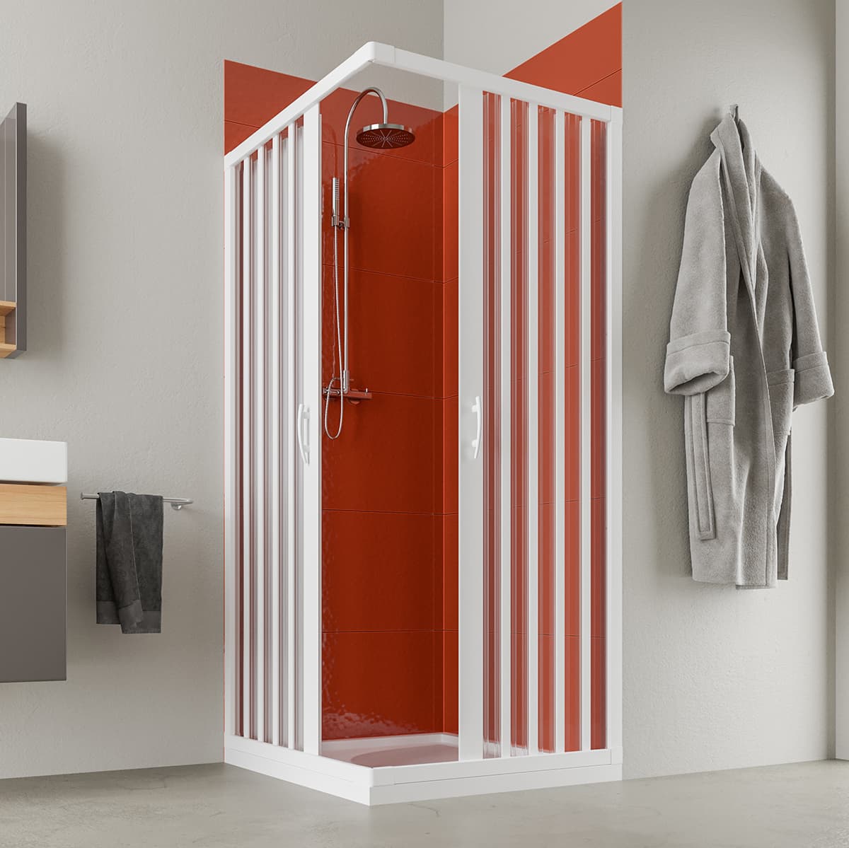 Box Doccia ad Angolo a Soffietto Apertura Forte 100 cm a 80 100 SFC20 a 100 - 2