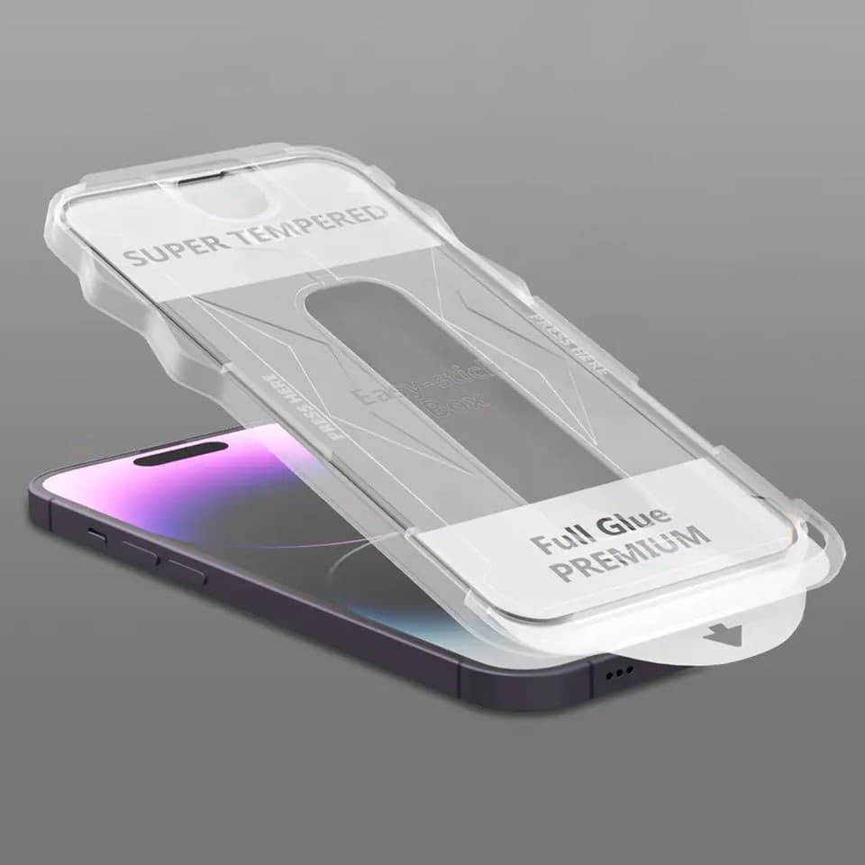 vetro temperato iphone 15 pro max full glue con kit applicatore - 2
