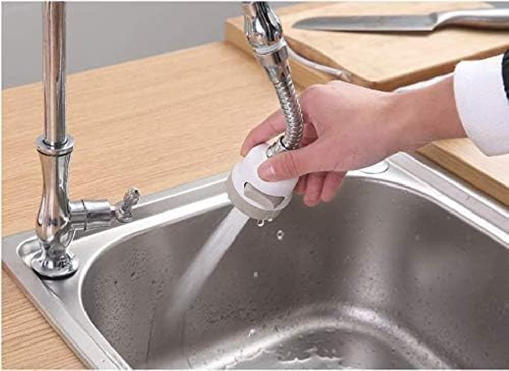 AERATORE RUBINETTO CUCINA REGOLABILE ADATTATORE DOCCETTA GIREVOLE SPRUZZATORE ANTI-SCHIZZI - 3