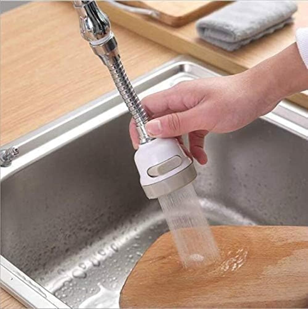 AERATORE RUBINETTO CUCINA REGOLABILE ADATTATORE DOCCETTA GIREVOLE SPRUZZATORE ANTI-SCHIZZI - 4