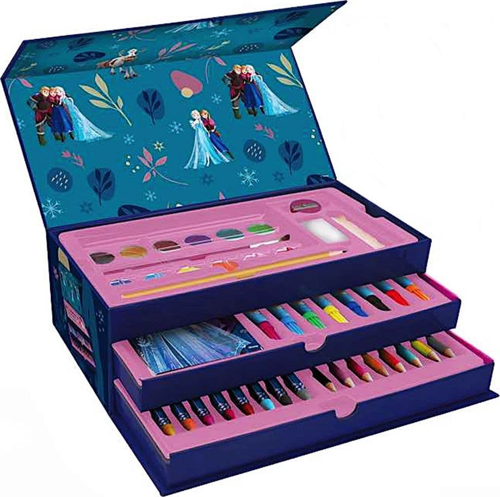 SET DA COLORARE VALIGETTA CON COLORI BAMBINE FROZEN CASSETTI KIT DISEGNO PITTURA 950871A - 5