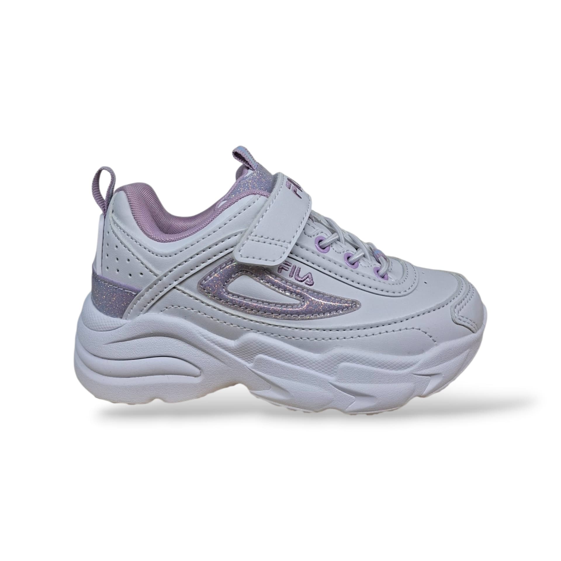 FILA Skye Sneakers Bambine Ragazze Bianco Lilla | Taglia 28-35 | Pelle Velcro | Scarpetteria Gica - 6