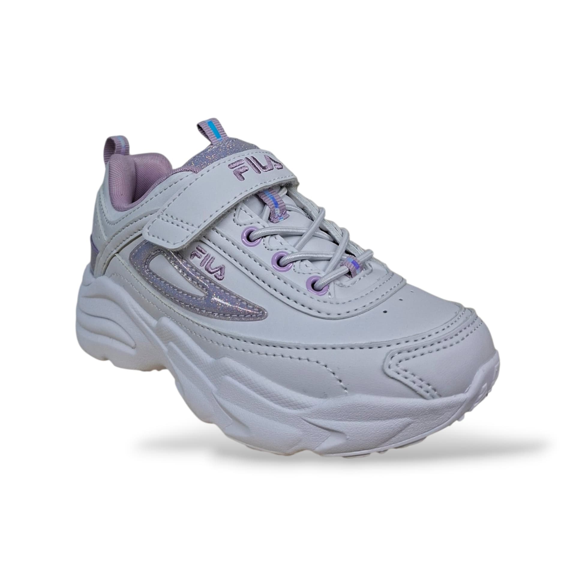 FILA Skye Sneakers Bambine Ragazze Bianco Lilla | Taglia 28-35 | Pelle Velcro | Scarpetteria Gica - 2